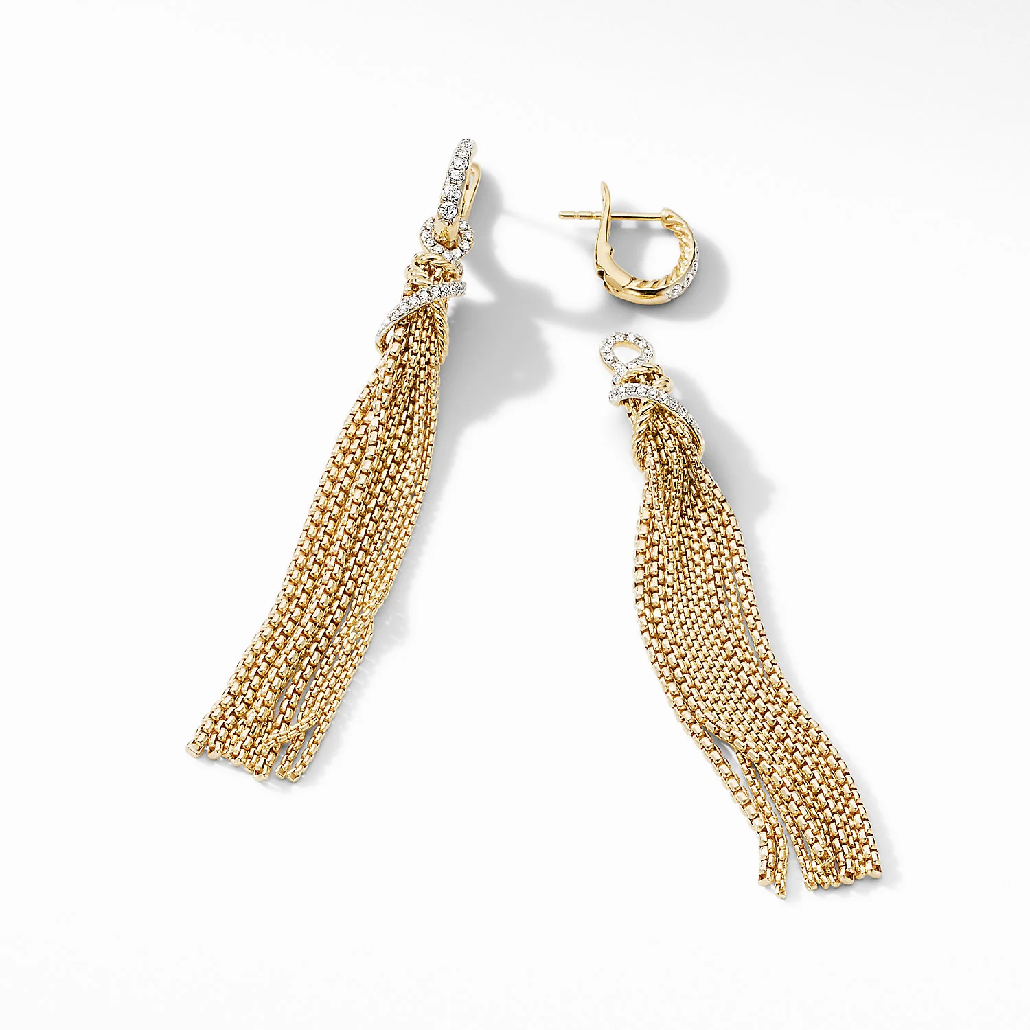 Helena Tassel Earrings in 18K Yellow Gold with Diamonds - Image 2
