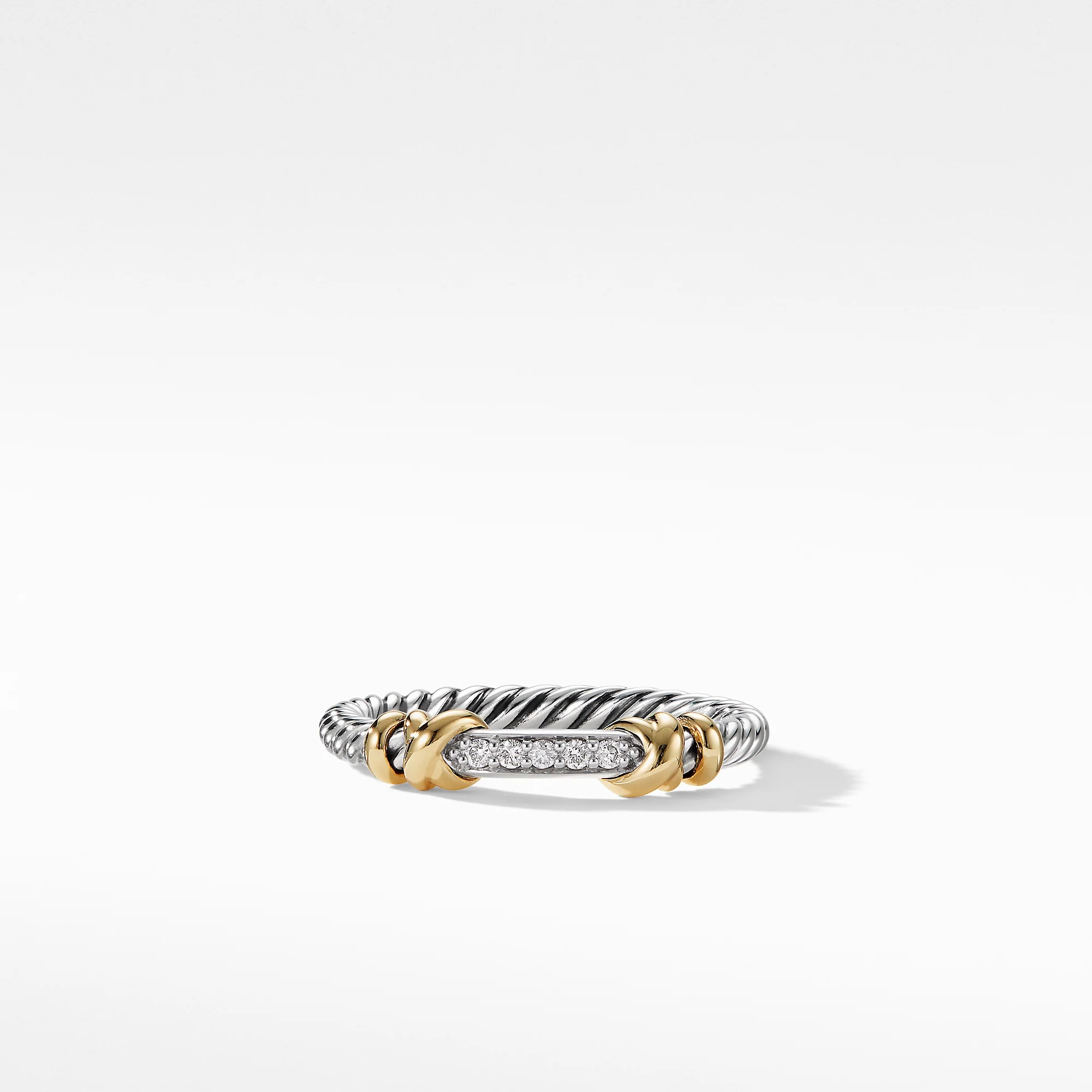Helena Wrap Ring in Sterling Silver and 18K Yellow Gold with Diamonds, Size 6 - Image 2