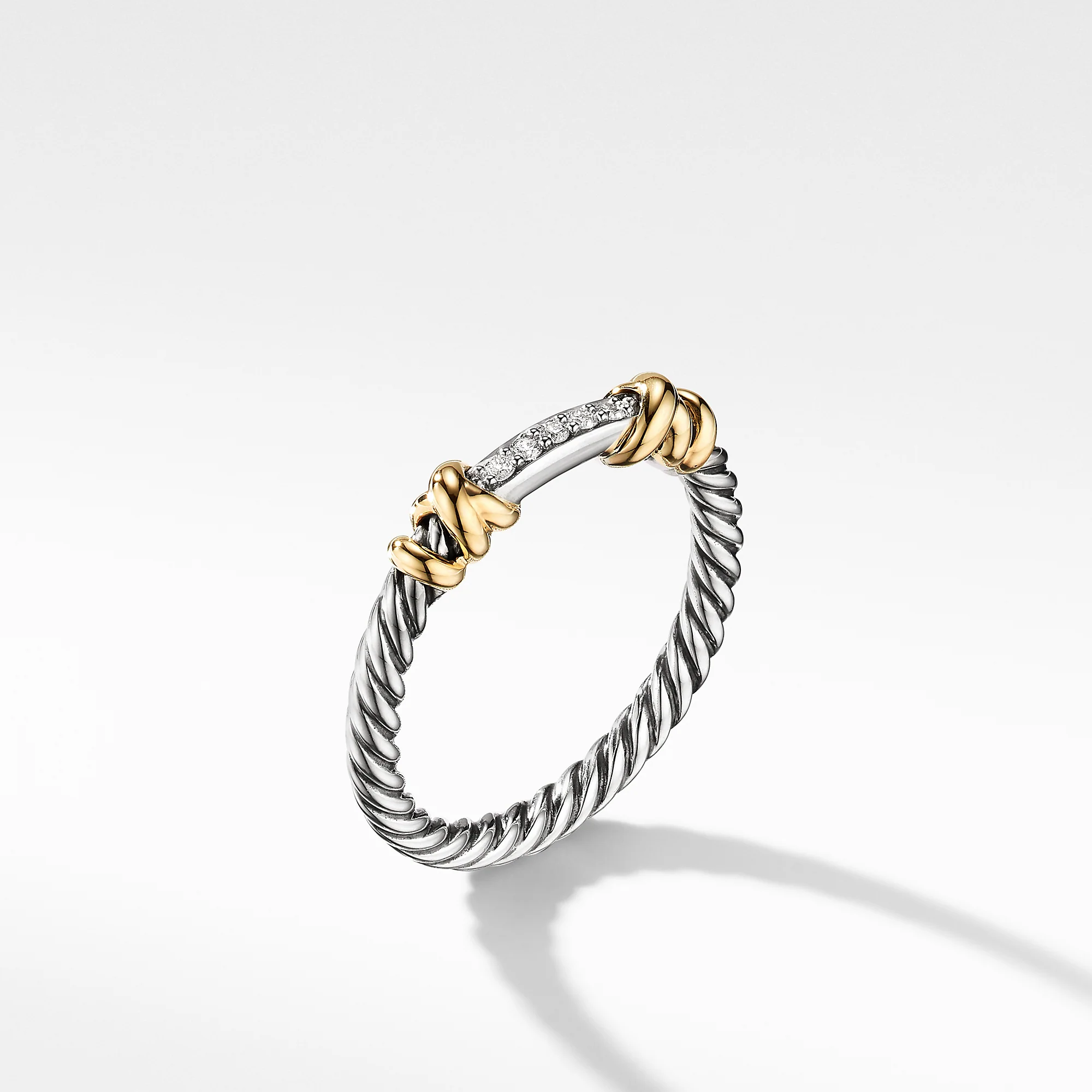 Helena Wrap Ring in Sterling Silver and 18K Yellow Gold with Diamonds, Size 6 - Image 3