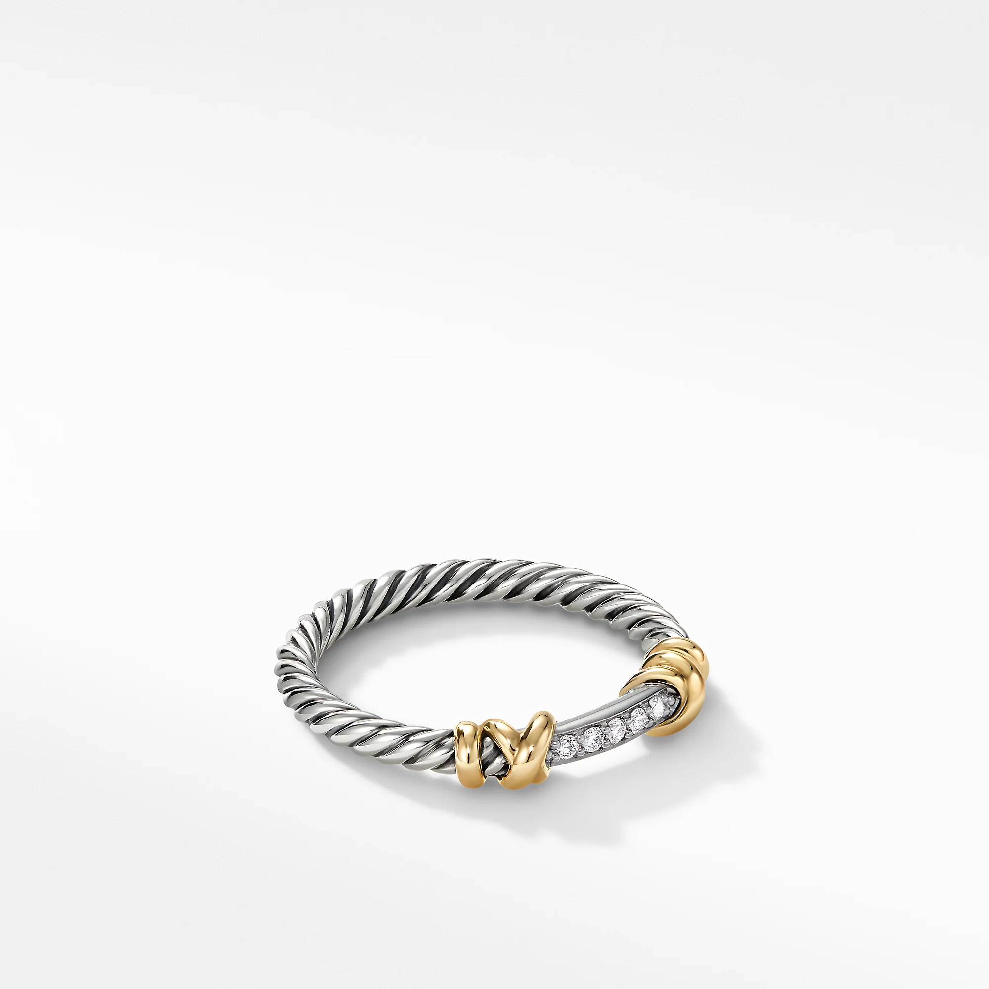 Helena Wrap Ring in Sterling Silver and 18K Yellow Gold with Diamonds, Size 7