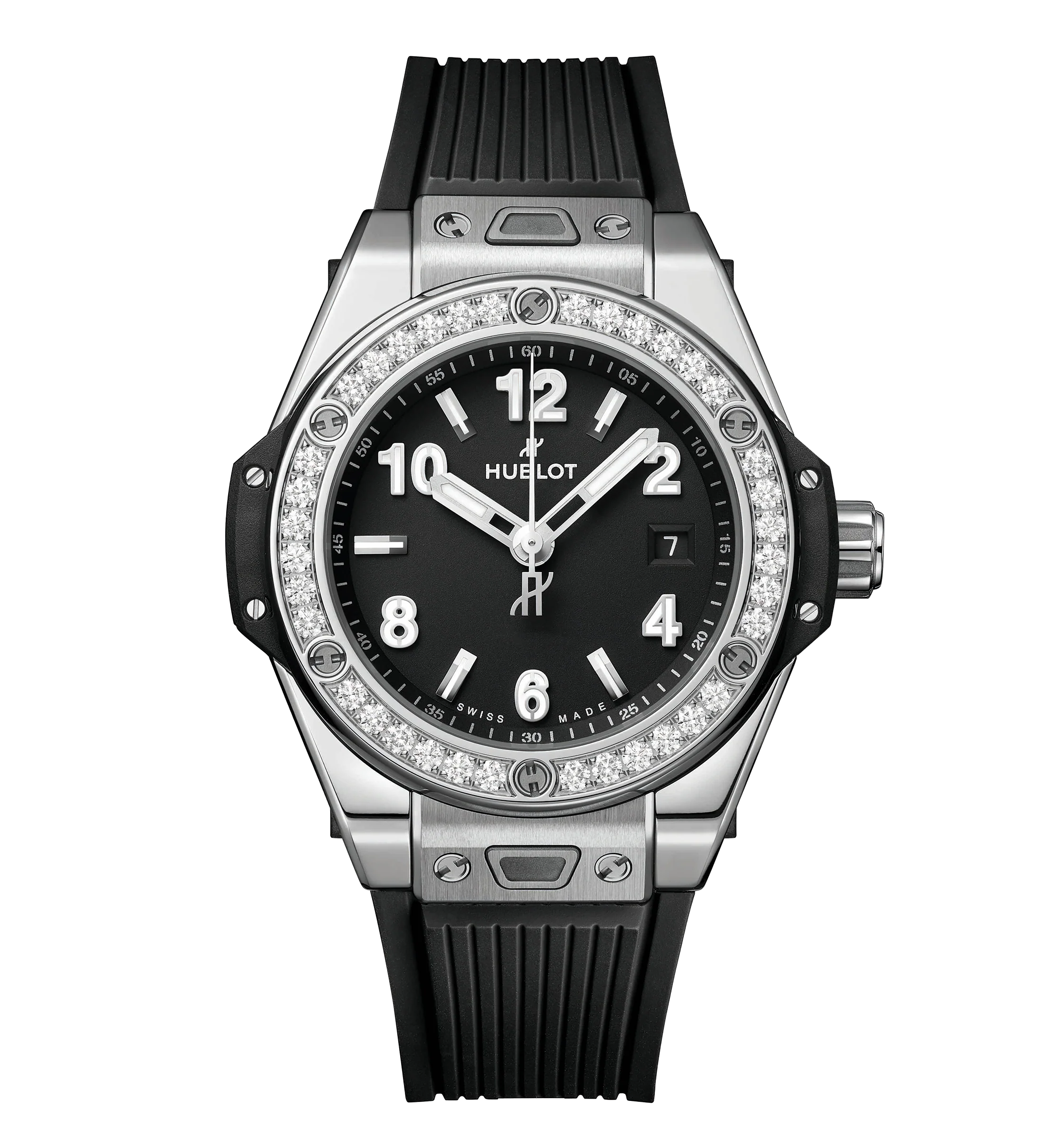 Hublot Big Bang One Click Steel Diamonds, 33mm with Black Dial