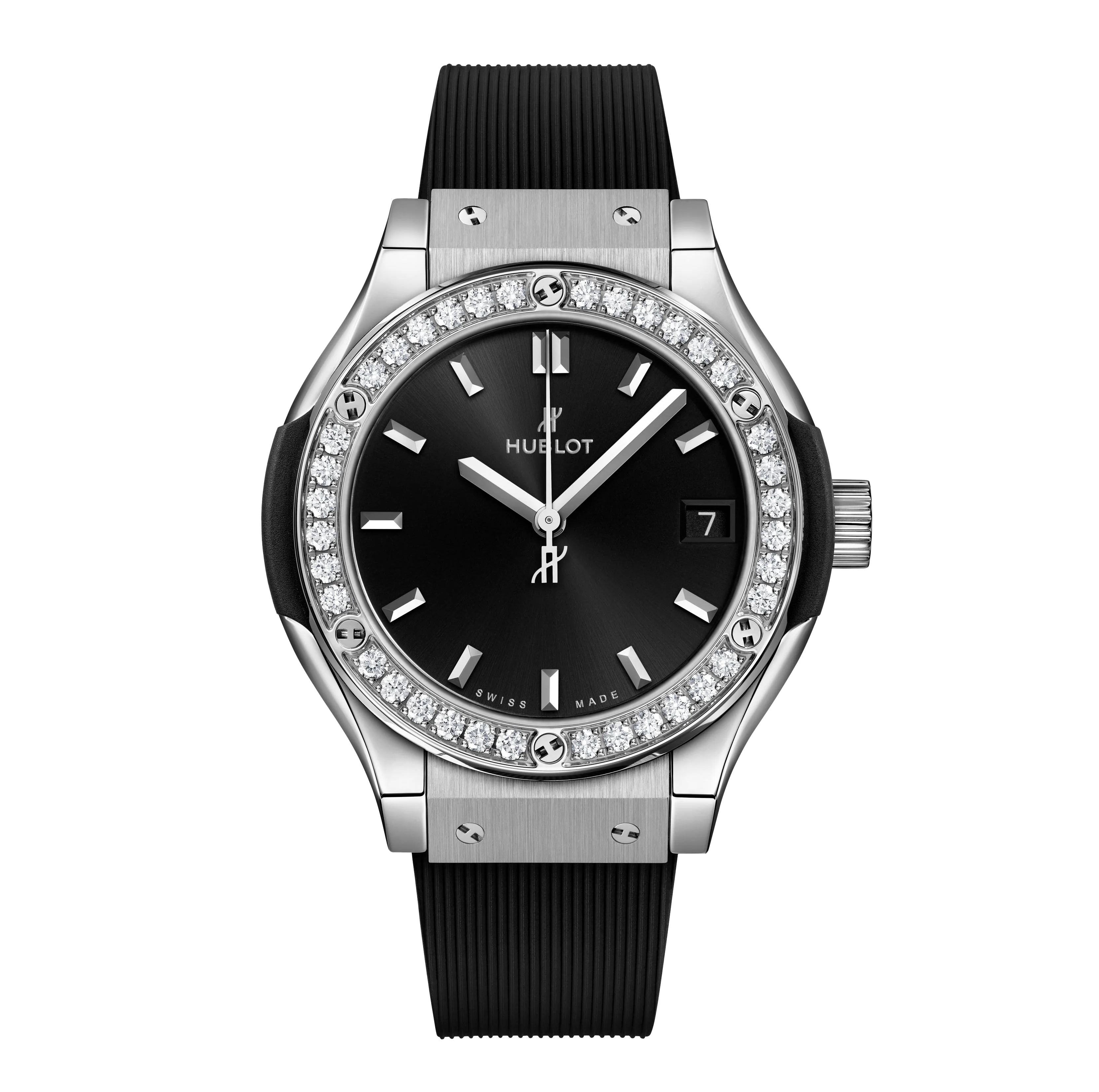 Hublot Classic Fusion Titanium Diamonds, 33mm with Rubber Strap