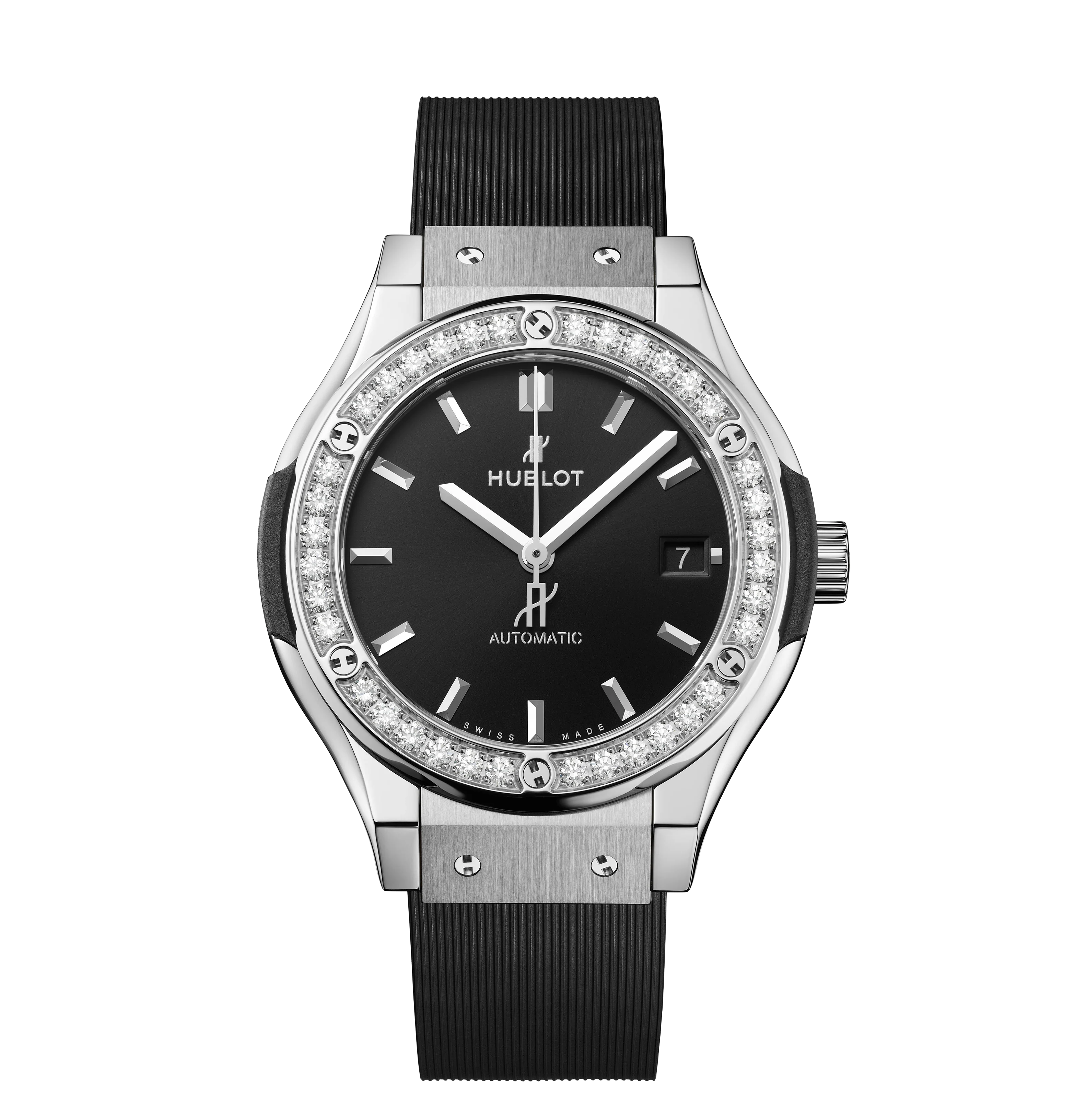 Hublot Classic Fusion Titanium Diamonds, 38mm with Black Dial