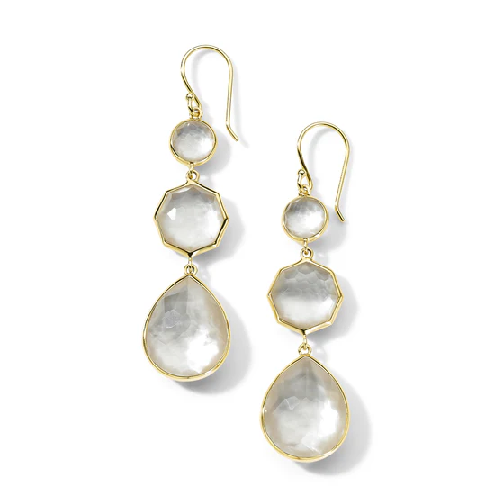 IPPOLITA 18K Yellow Gold Rock Candy Small Crazy 8's Earring in Mother of Pearl