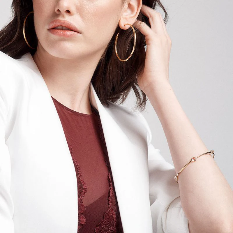 IPPOLITA Classico 18K Yellow Gold #4 Faceted Hoop Earrings - Image 3