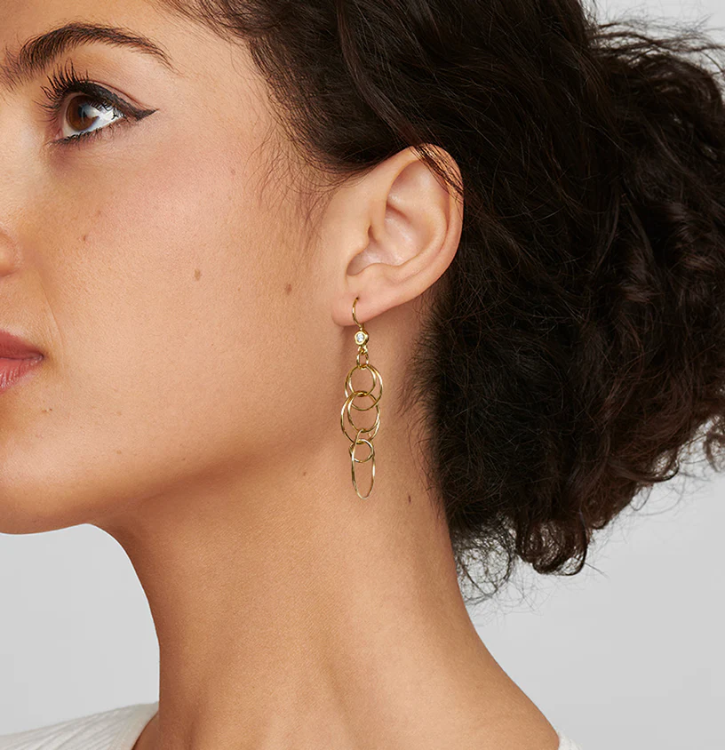 IPPOLITA Classico 18K Yellow Gold Mini Jet Set Earrings - Image 2