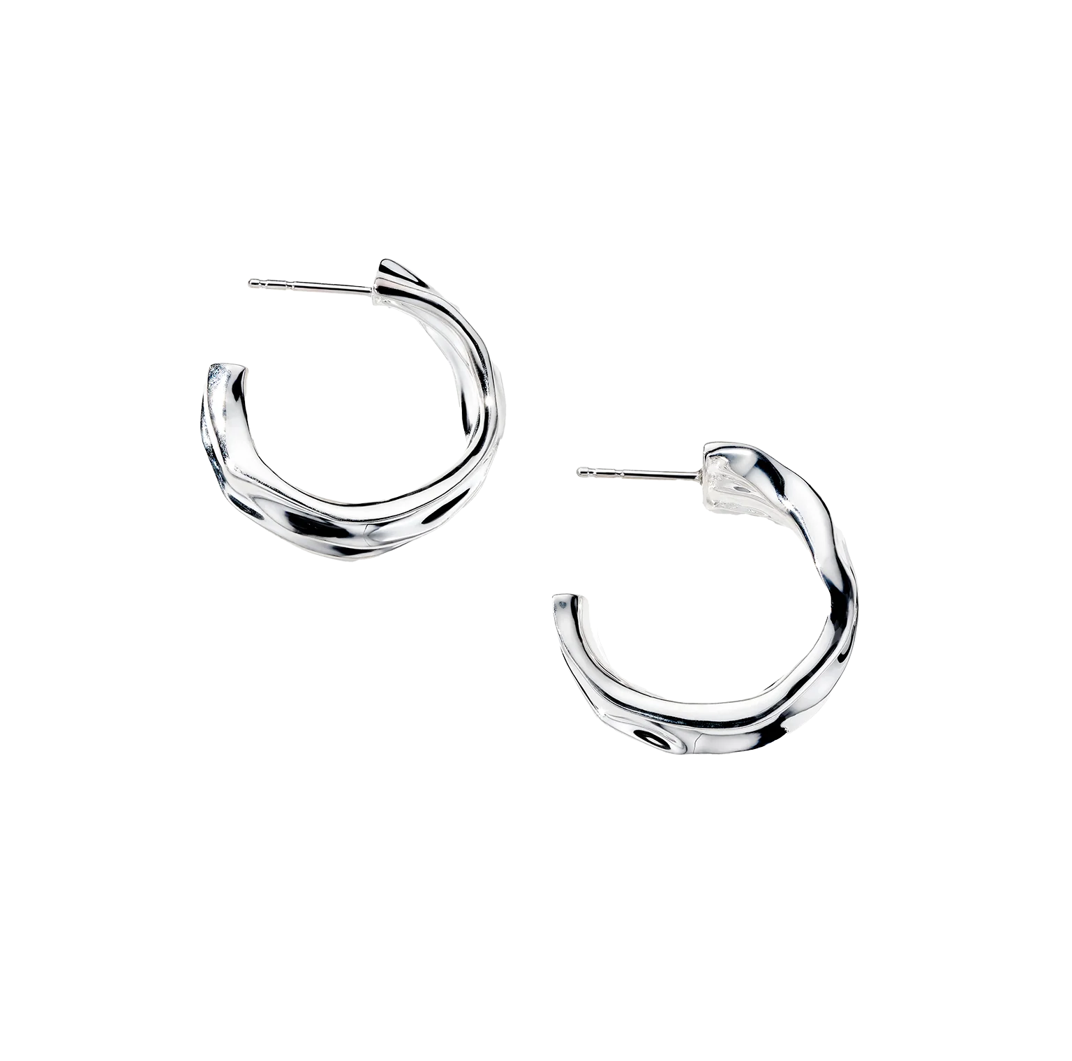 IPPOLITA Classico Sterling Silver Small Crush Hoop Earrings - Image 2