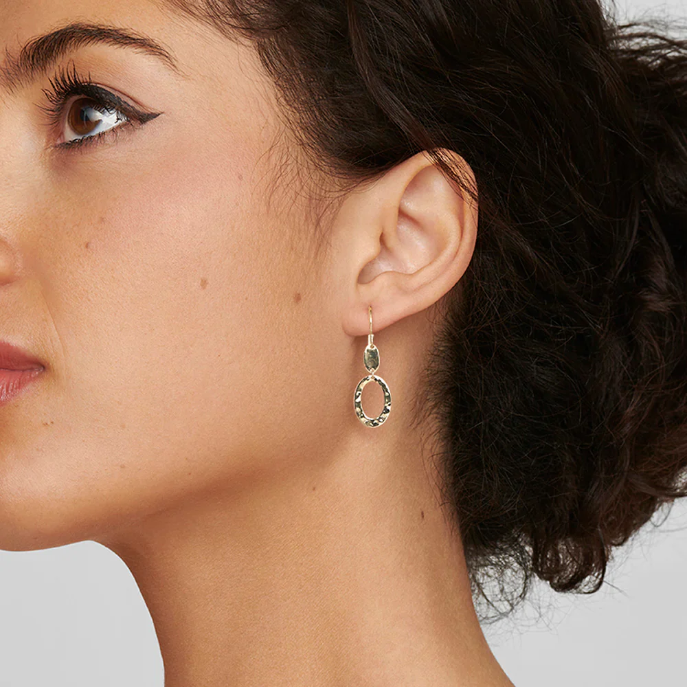 IPPOLITA Classico Yellow Gold Small Mix Texture Earrings - Image 2