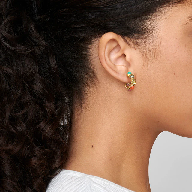 IPPOLITA Lollipop Mini Bubble Hoop Earrings in Rainbow - Image 3