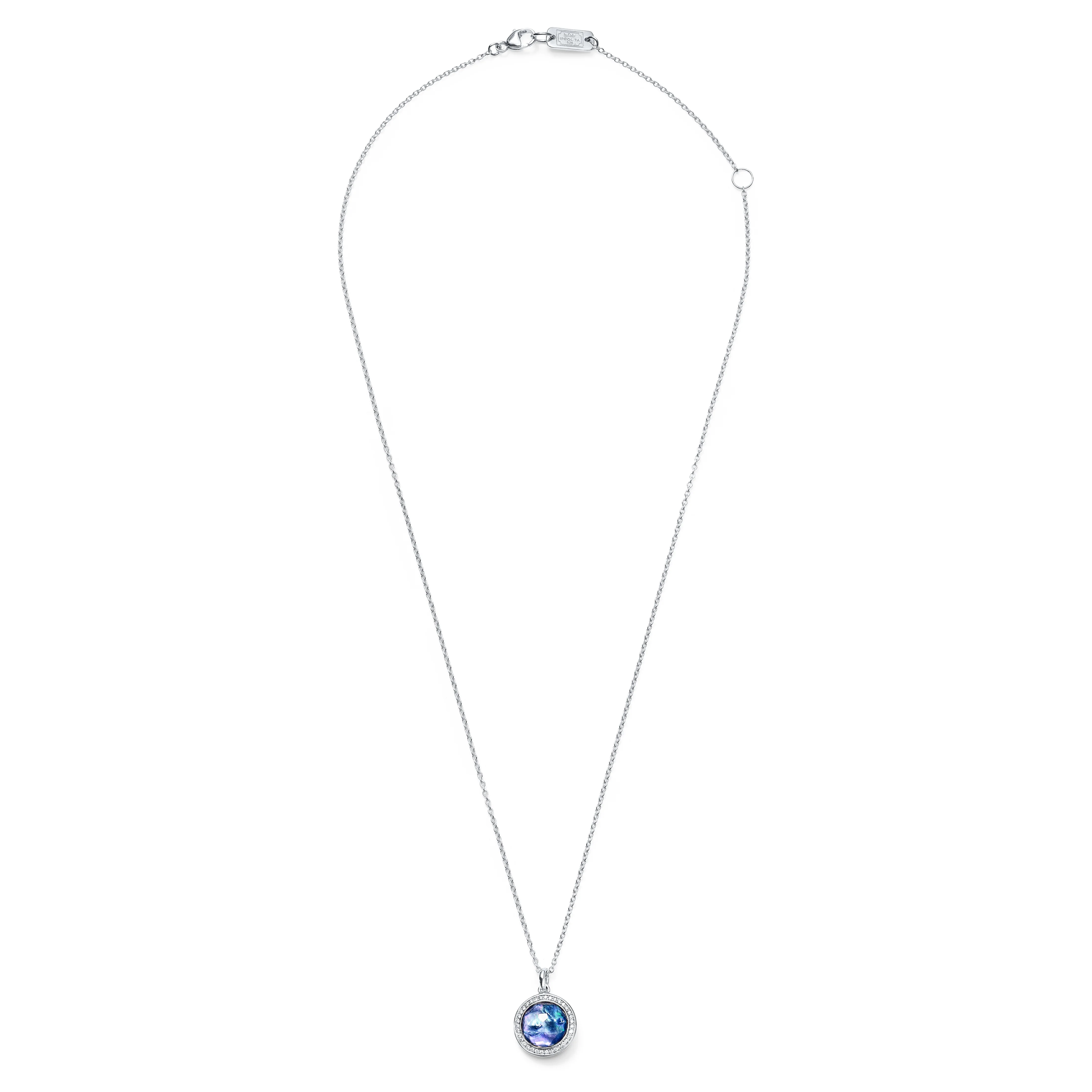 IPPOLITA LollipopĀ® Sterling Silver Pendant Necklace with Diamonds in Clear Quartz, Mother-of-Pearl, and Lapis Triplet