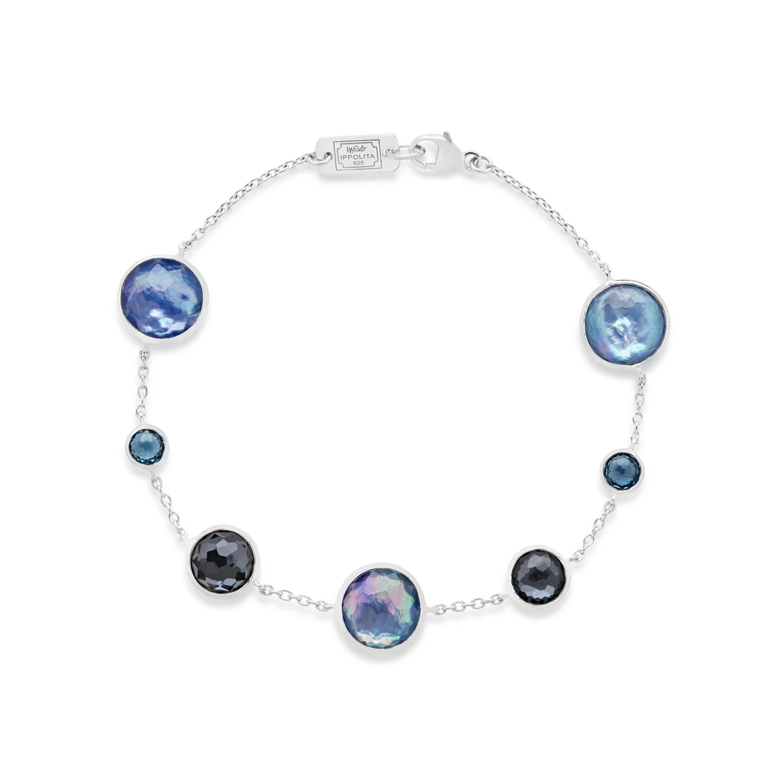 IPPOLITA Lollipop® Sterling Silver Gemstone Station Bracelet in Eclipse
