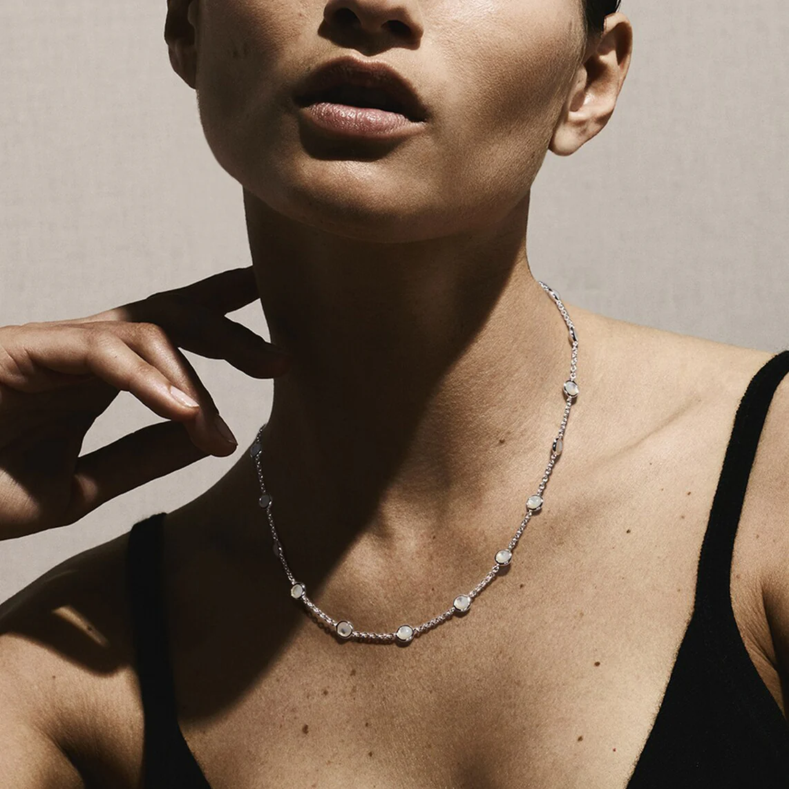 IPPOLITA LollipopĀ® Sterling Silver Gemstone Station Necklace in Mother-of-Pearl - Image 2