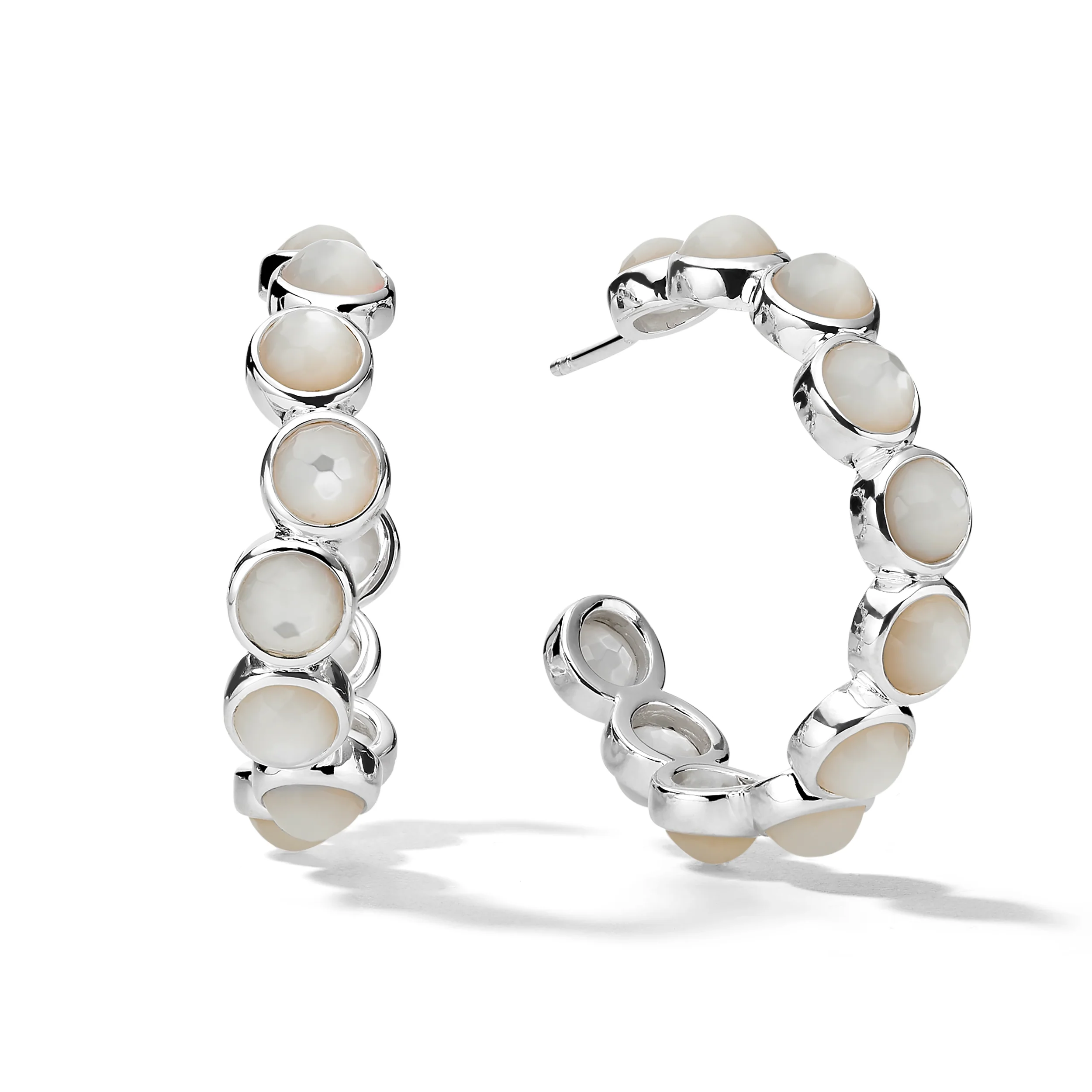IPPOLITA Lollipop® Sterling Silver Medium Hoop Earrings in Mother-of-Pearl