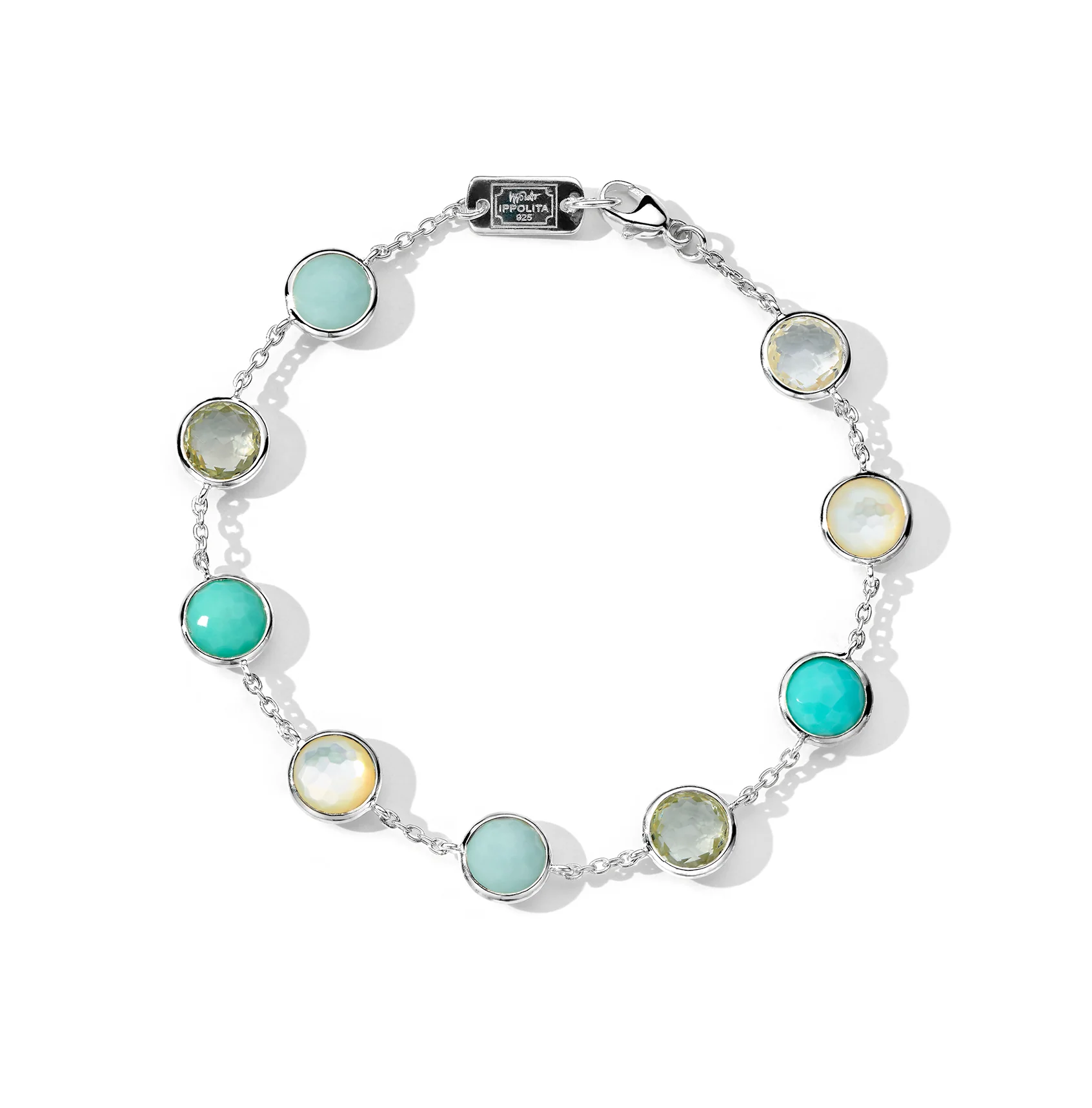IPPOLITA Lollipop Sterling Silver Soft 9-Stone Bracelet in Brezza