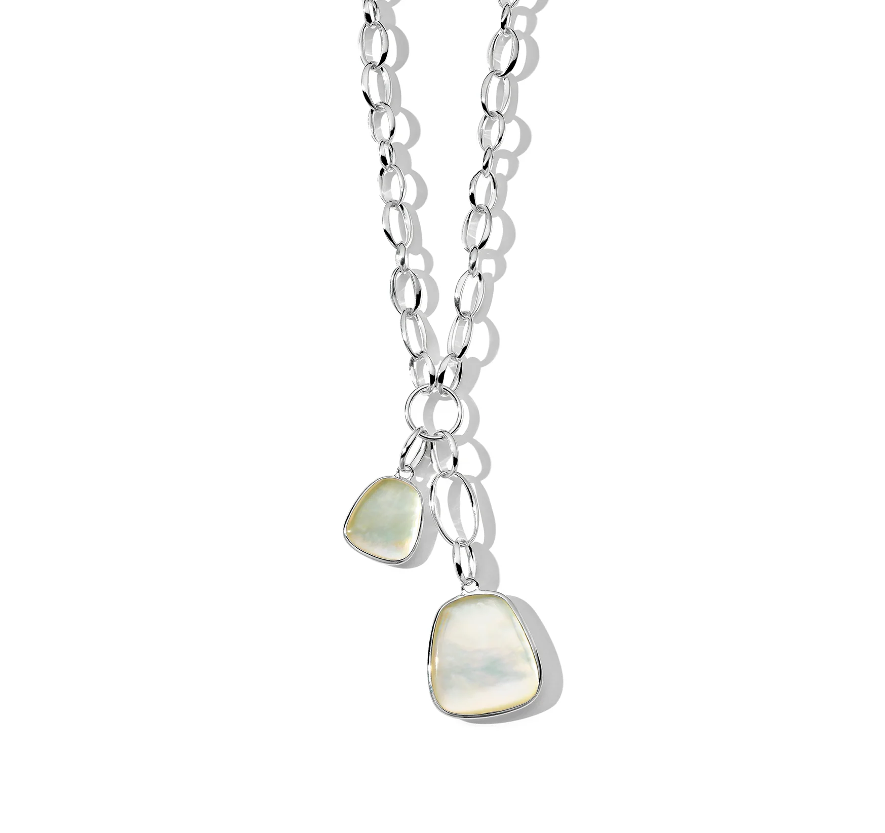 IPPOLITA Polished Rock Candy Keystone Pendants on Scultura Chain in Mother-of-Pearl