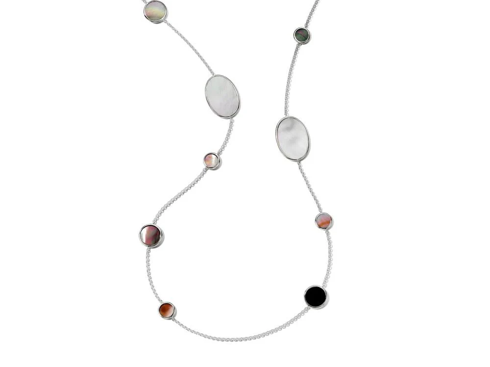 IPPOLITA Polished Rock Candy Oval Station Necklace in Sabbia