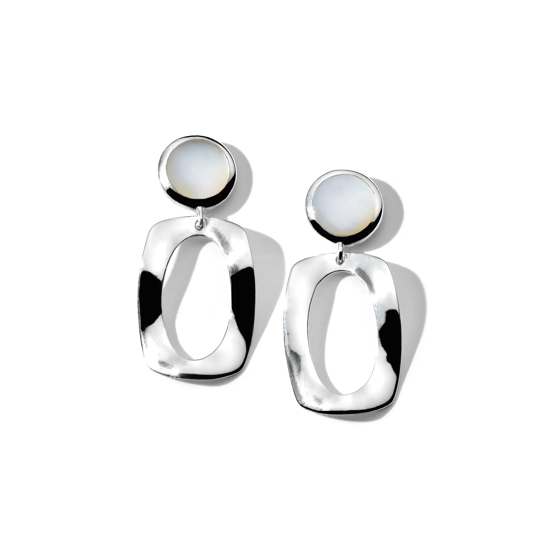 IPPOLITA Polished Rock Candy Small Dot and Frame Post Earrings in Mother-of-Pearl
