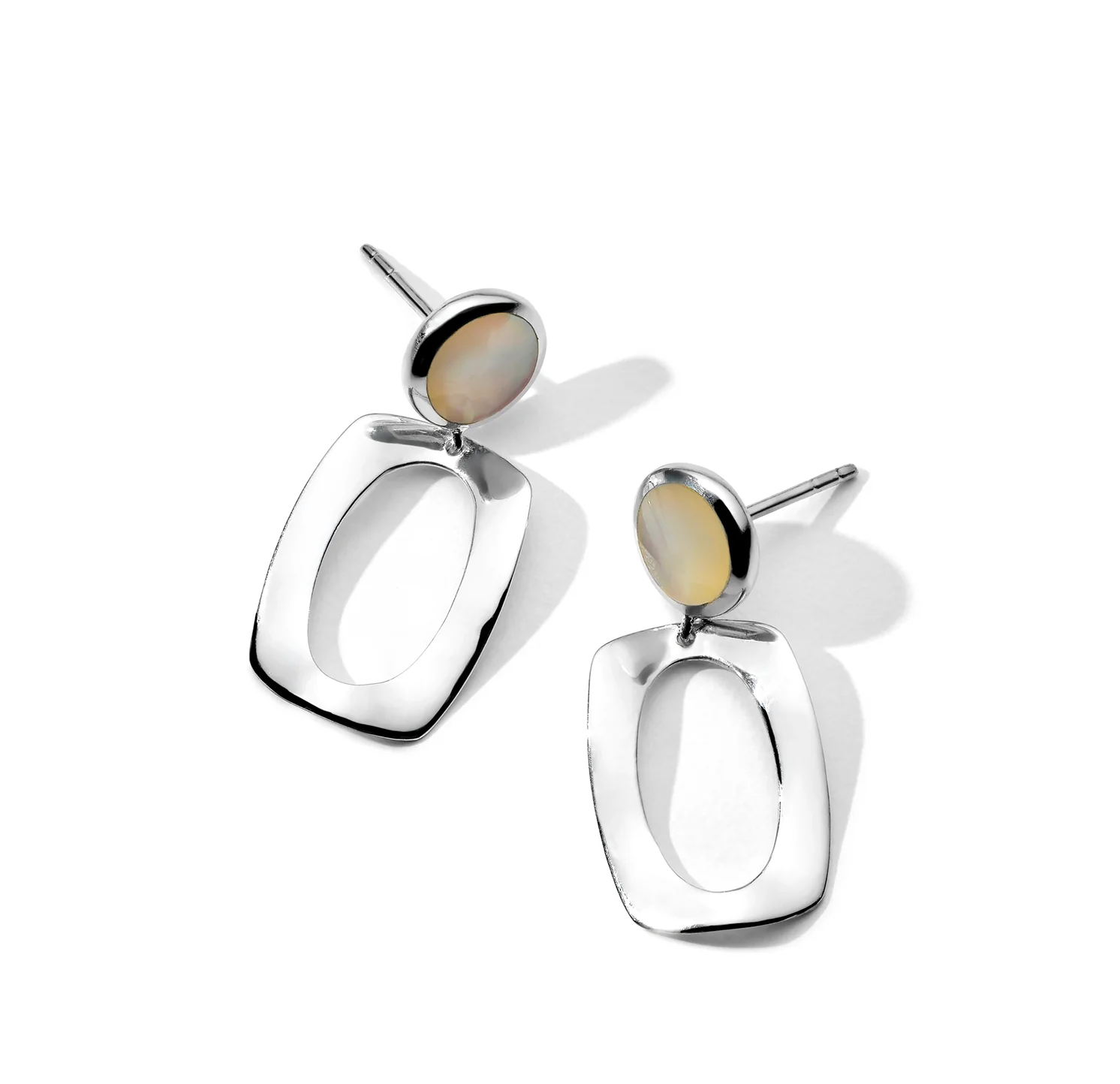 IPPOLITA Polished Rock Candy Small Dot and Frame Post Earrings in Mother-of-Pearl - Image 2