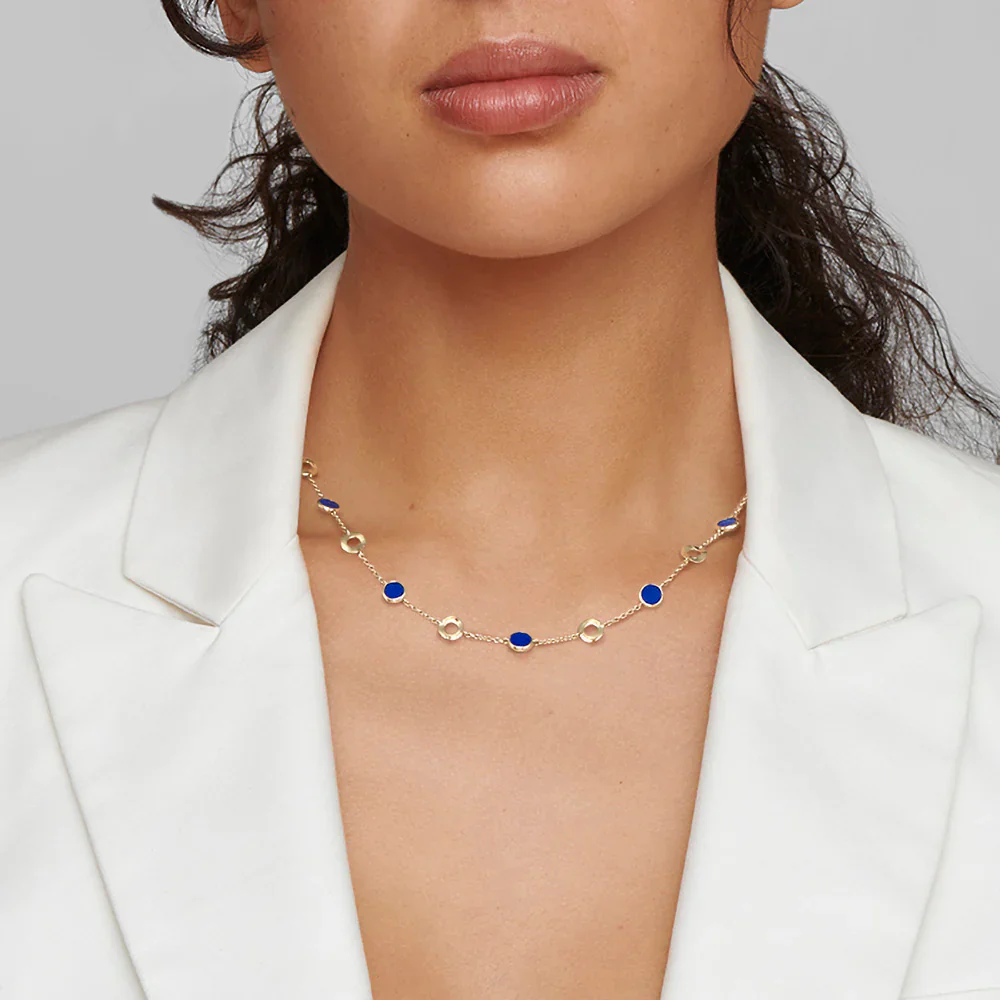 IPPOLITA Polished Rock Candy Wavy Disc and Stone Slice Necklace in Lapis - Image 2