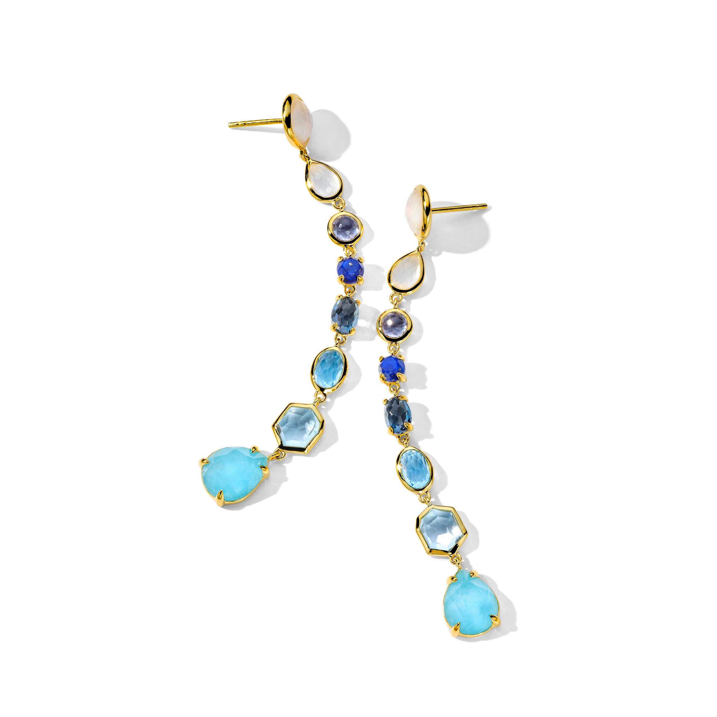IPPOLITA Rock Candy 8-Stone Linear Drop Earrings in Mare - Image 2