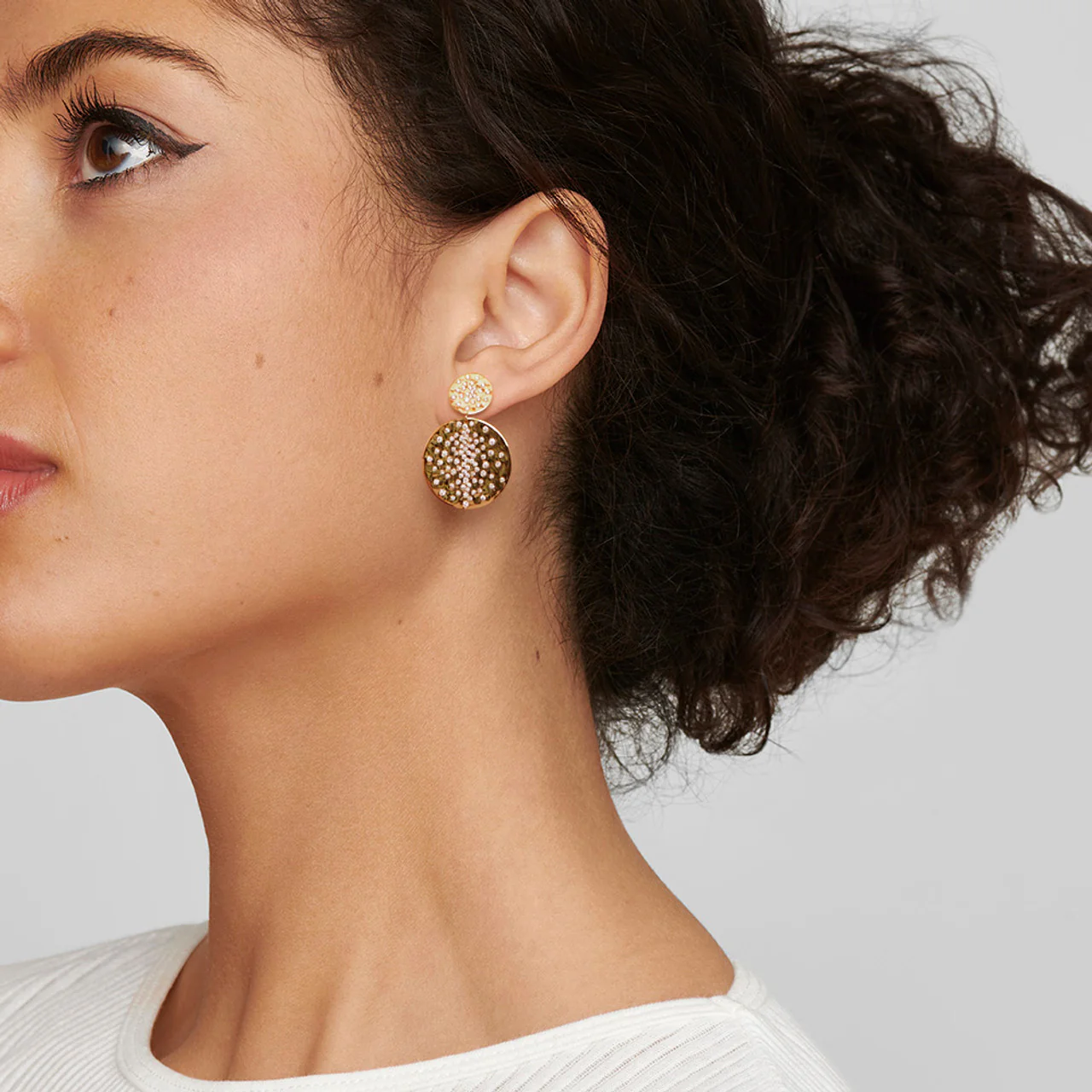 IPPOLITA Stardust 18K Yellow Gold Crinkle Snowman Diamond Earrings - Image 3