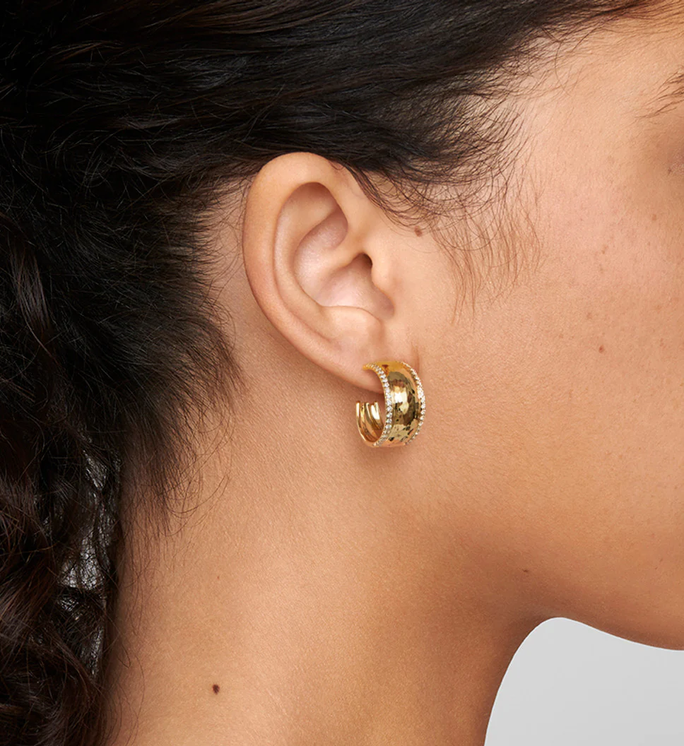 IPPOLITA Stardust 18K Yellow Gold Goddess Diamond Hoop Earrings - Image 2