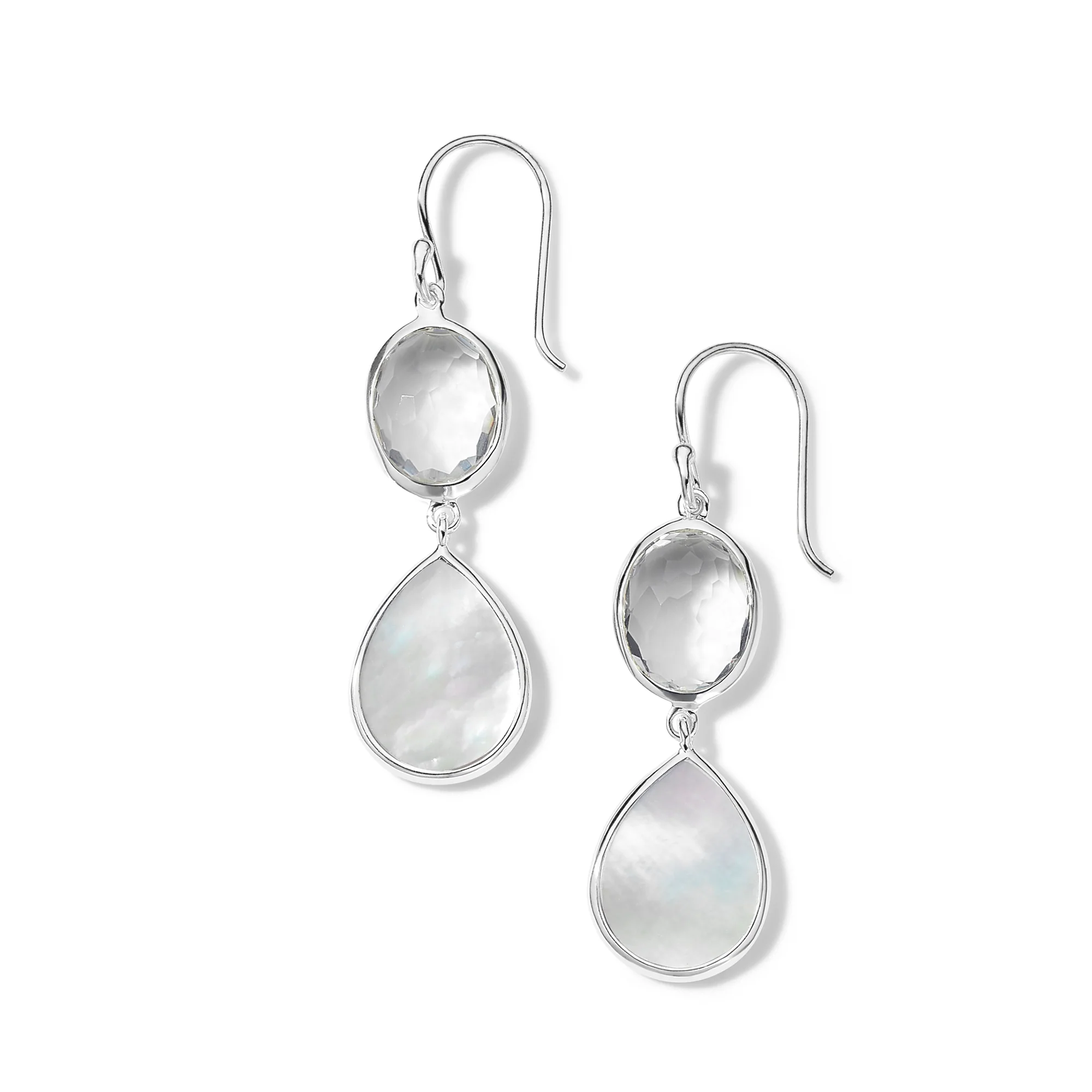 IPPOLITA Wonderland Oval & Teardrop Snowman Earrings in Rock Crystal & Mother-of-Pearl