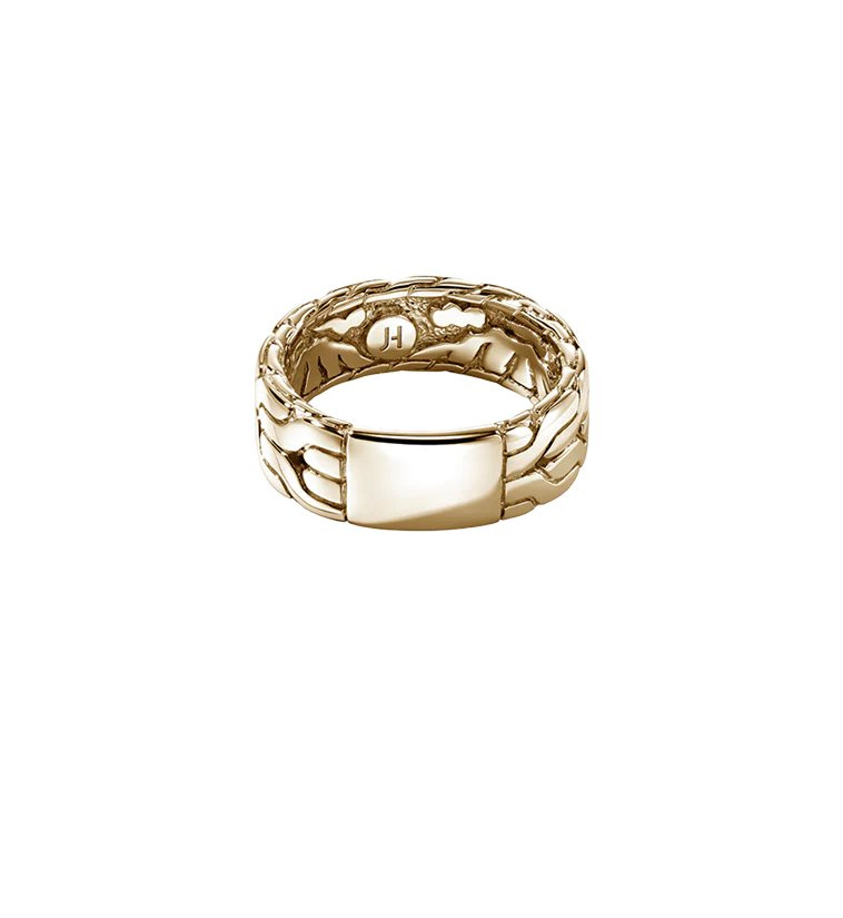 John Hardy Carved Chain Yellow Gold Band, 8mm - Image 2