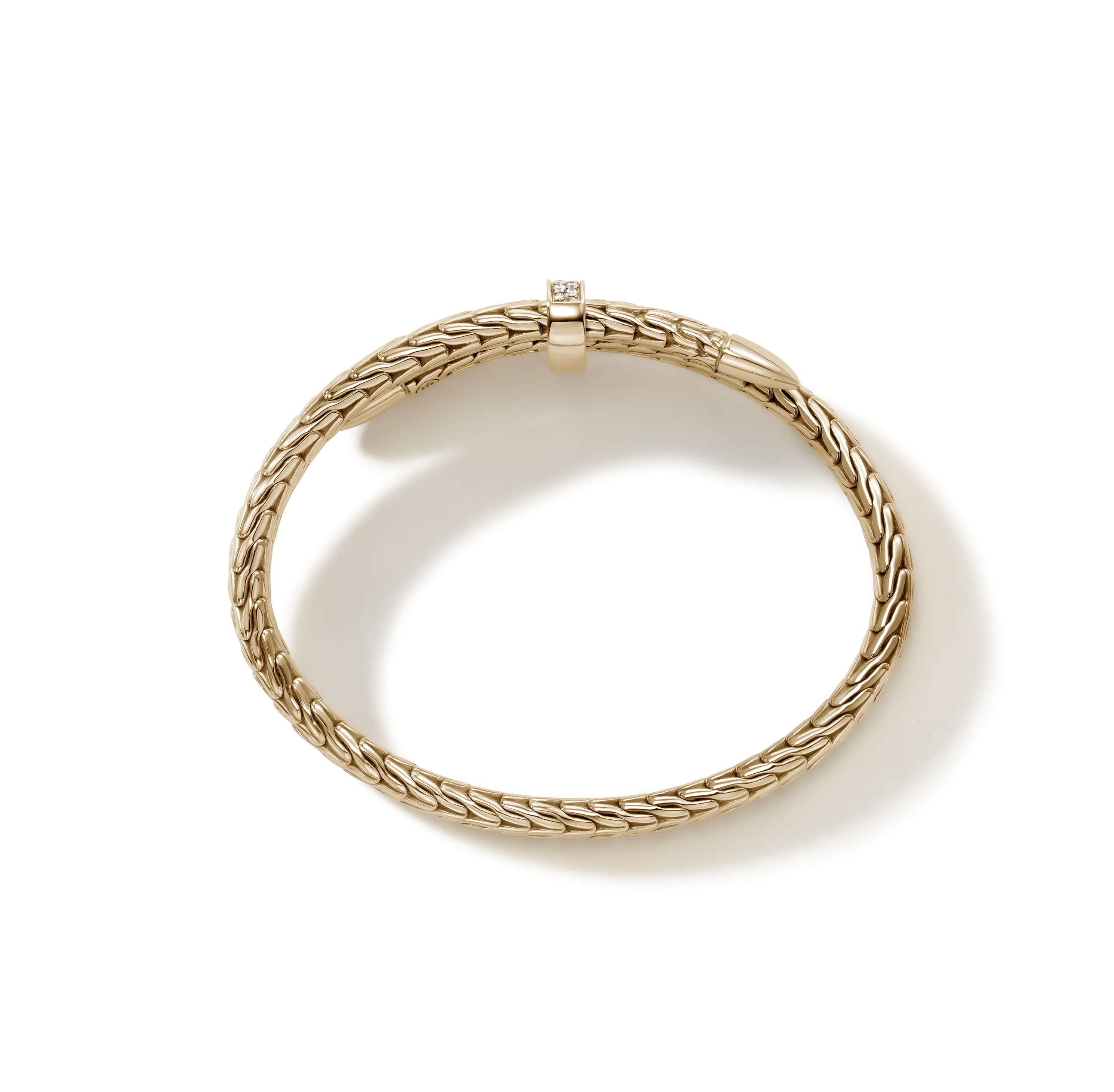 John Hardy Classic Chain Spear Gold Diamond Pave Bypass Flex Cuff - Image 3