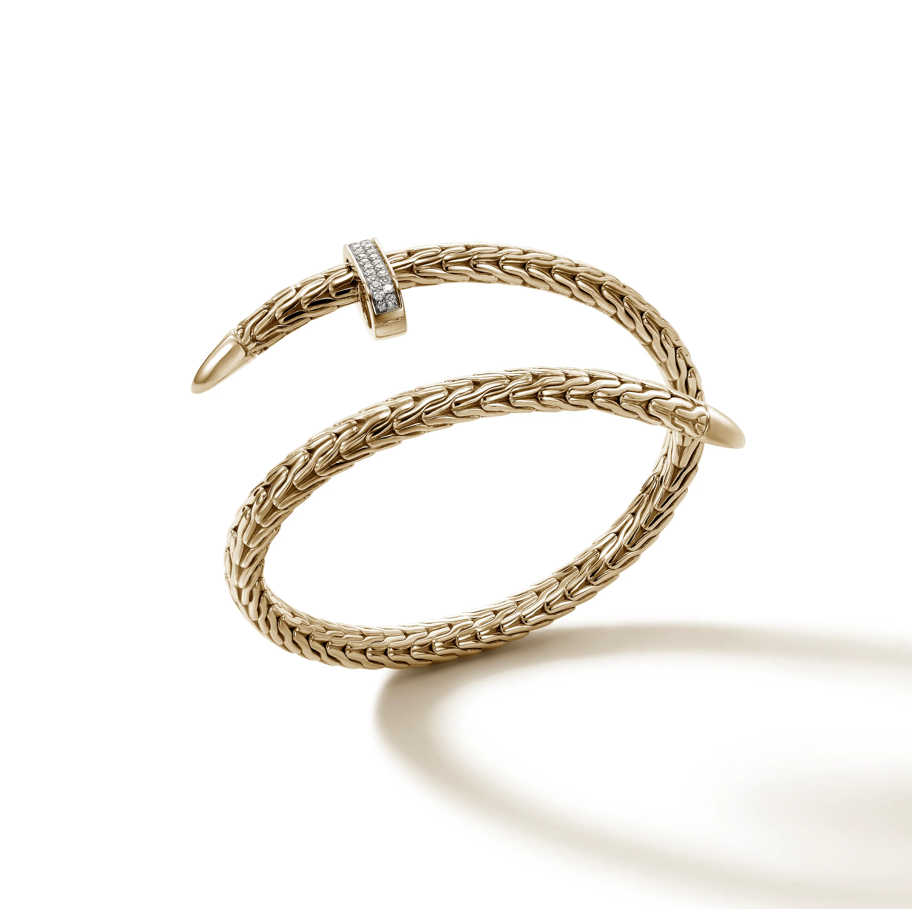 John Hardy Classic Chain Spear Gold Diamond Pave Bypass Flex Cuff - Image 4
