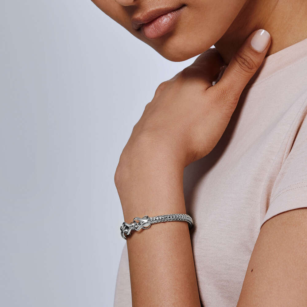 John Hardy Classic Chain Sterling Silver Asli Chain Link Station Bracelet - Image 2