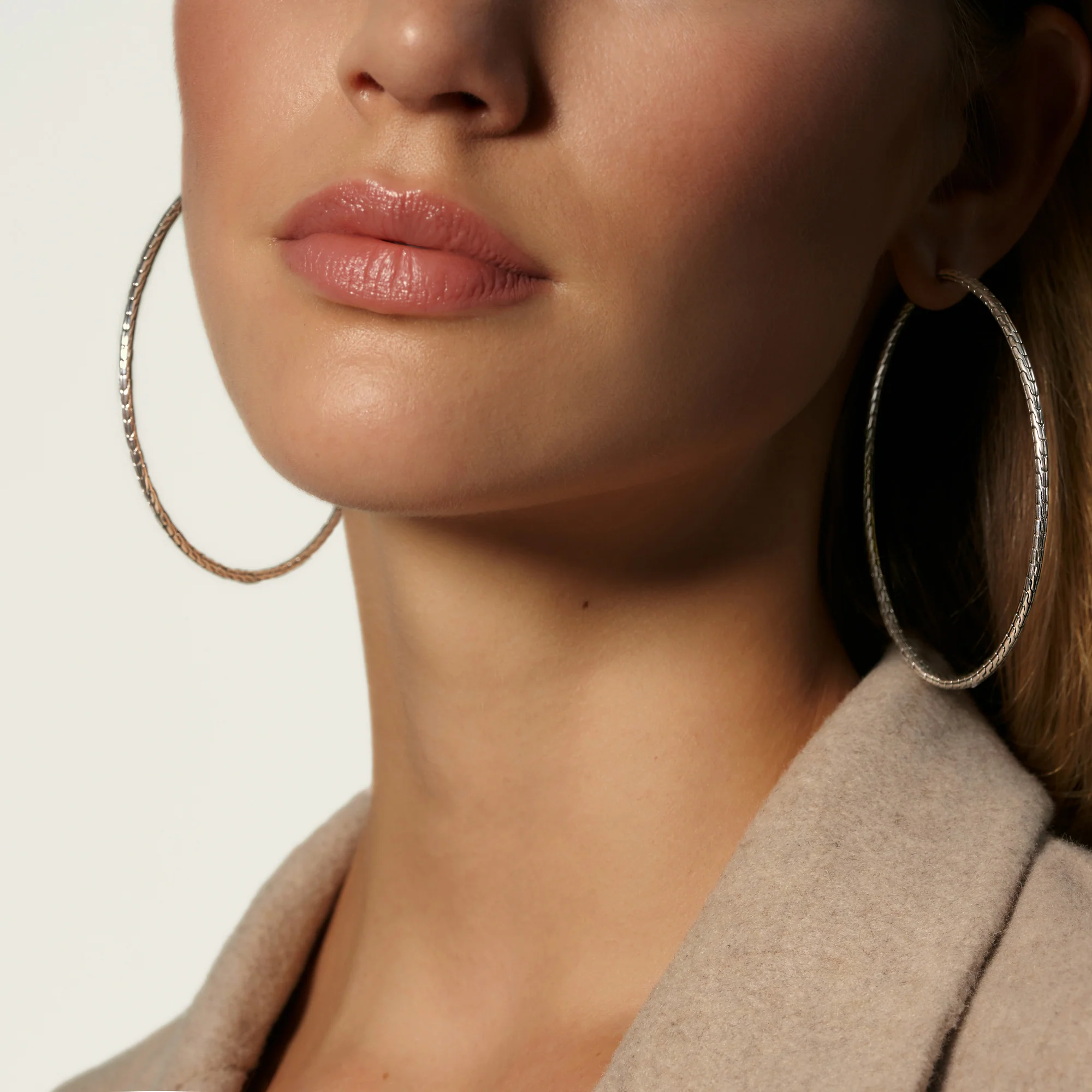 John Hardy Classic Chain Sterling Silver Extra Large Hoop Earrings - Image 2