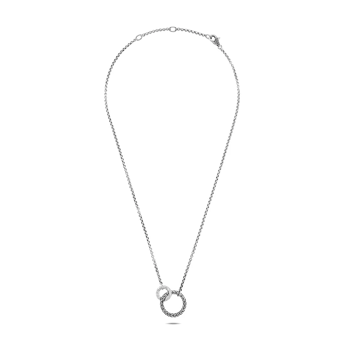 John Hardy Classic Chain Sterling Silver Interlinking Circle Pendant Necklace - Image 2