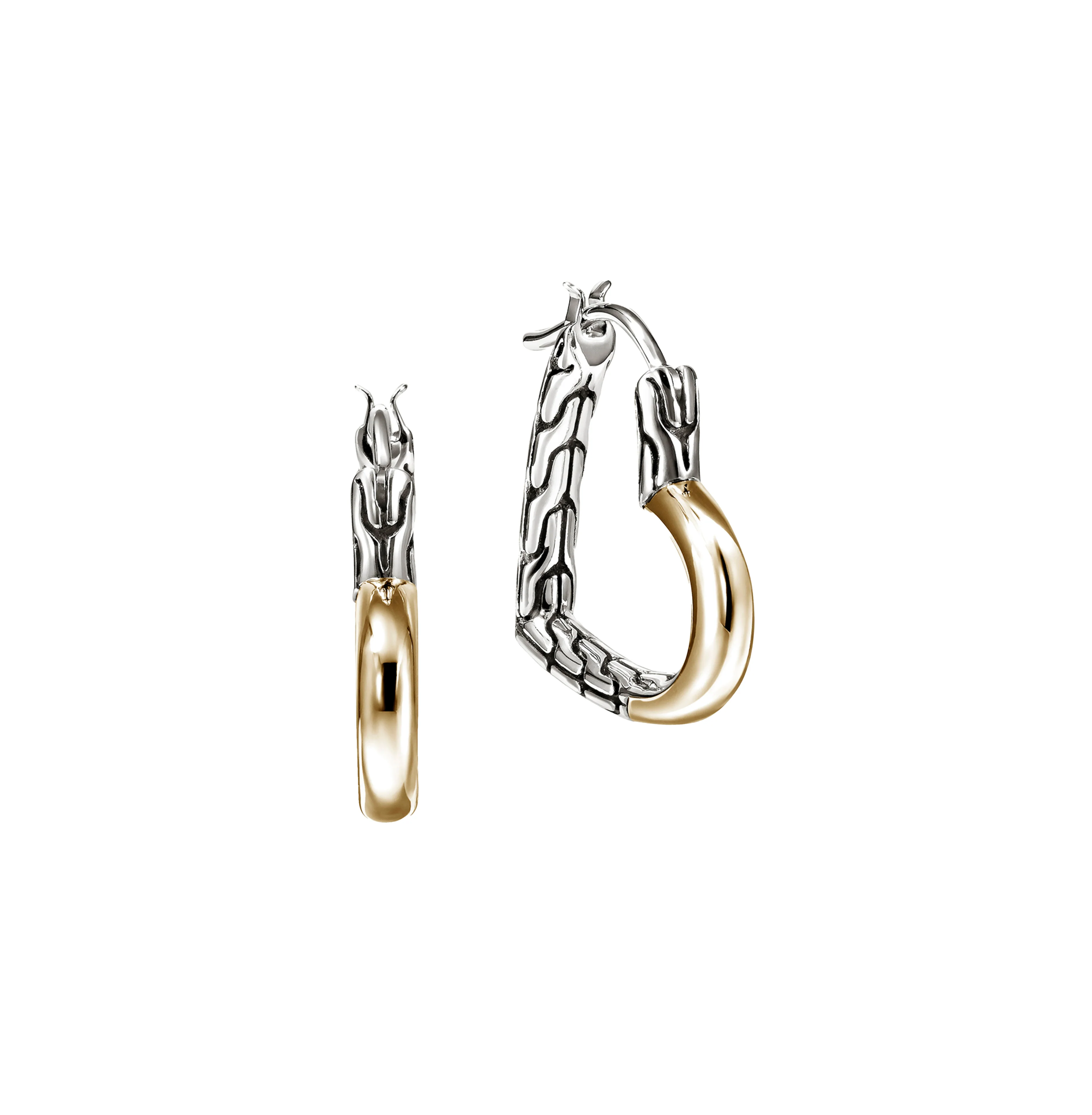 John Hardy Essentials Mixed Metals Heart Hoop Earrings, 21mm