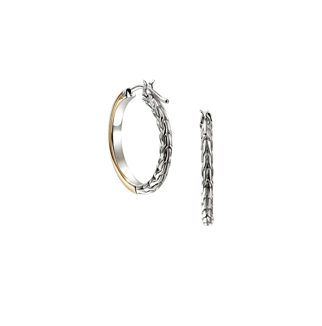 John Hardy Essentials Mixed Metals Hoop Earrings, 18mm - Image 2