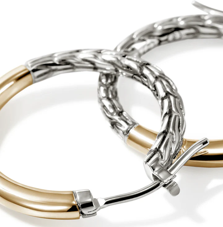 John Hardy Essentials Mixed Metals Hoop Earrings, 18mm - Image 4