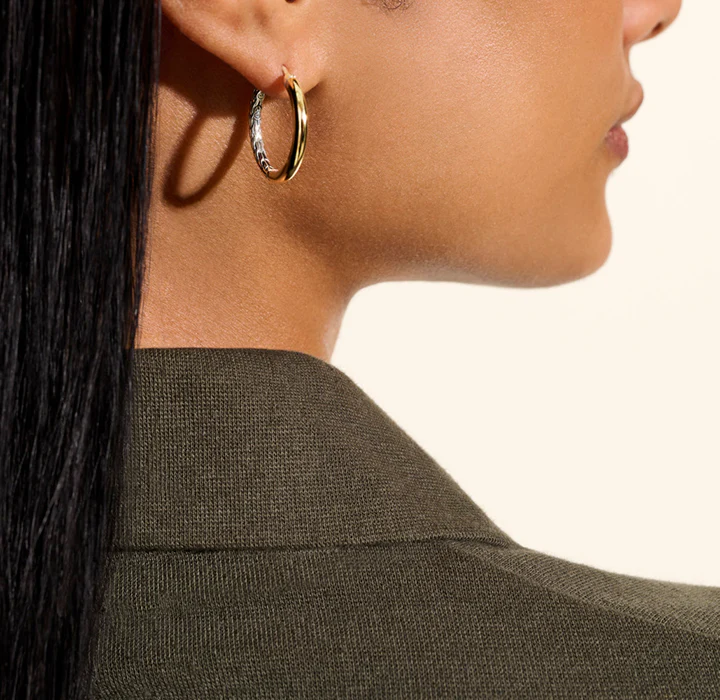 John Hardy Essentials Mixed Metals Hoop Earrings, 18mm - Image 5