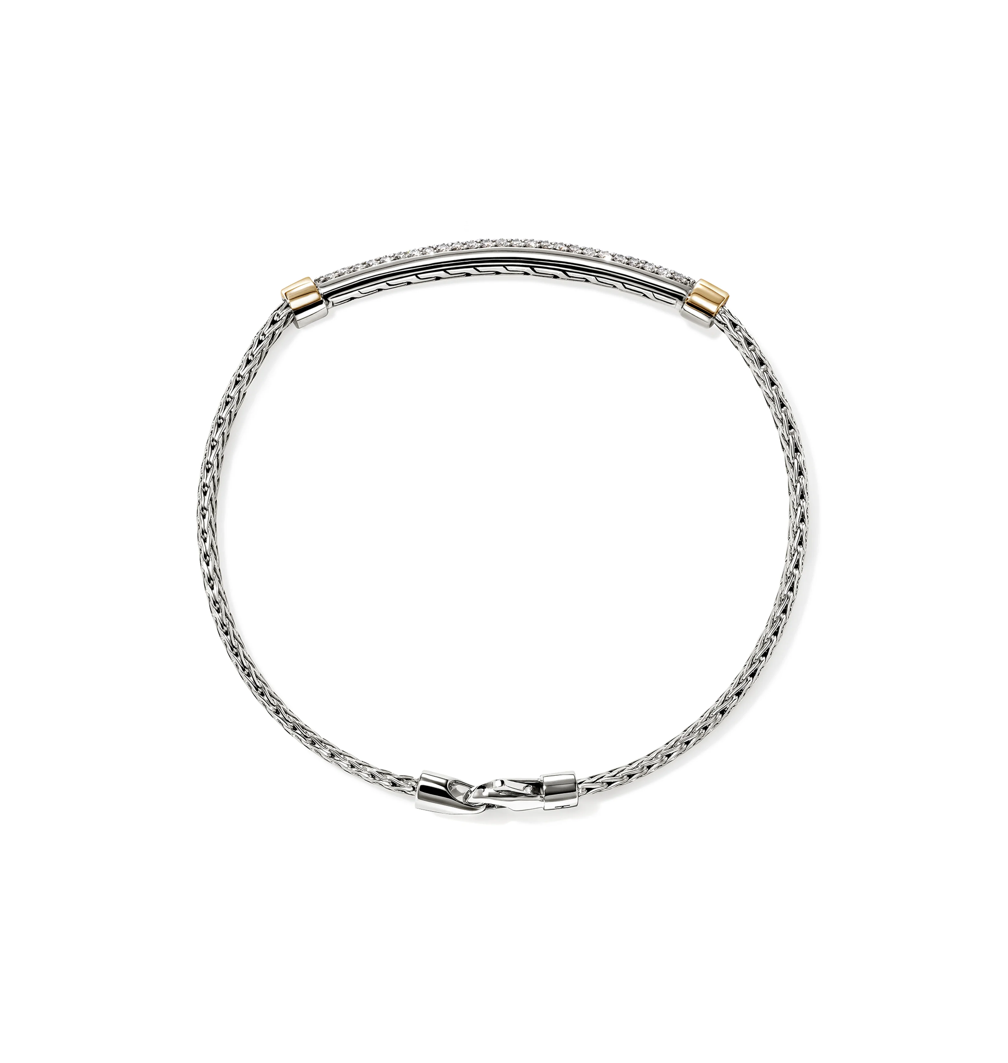 John Hardy Essentials Mixed Metals Pavé Diamond Bar Bracelet - Image 3