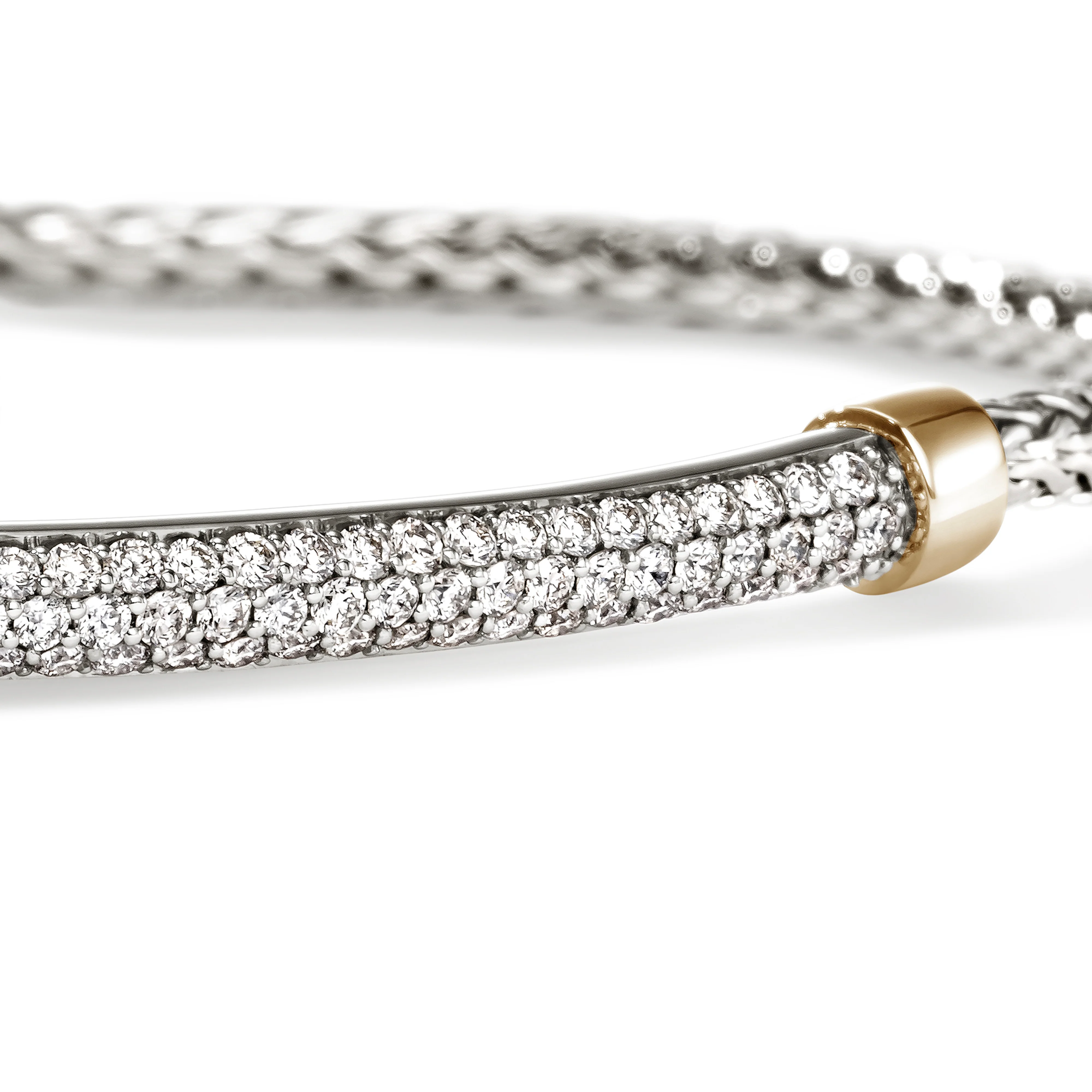John Hardy Essentials Mixed Metals Pavé Diamond Bar Bracelet - Image 4