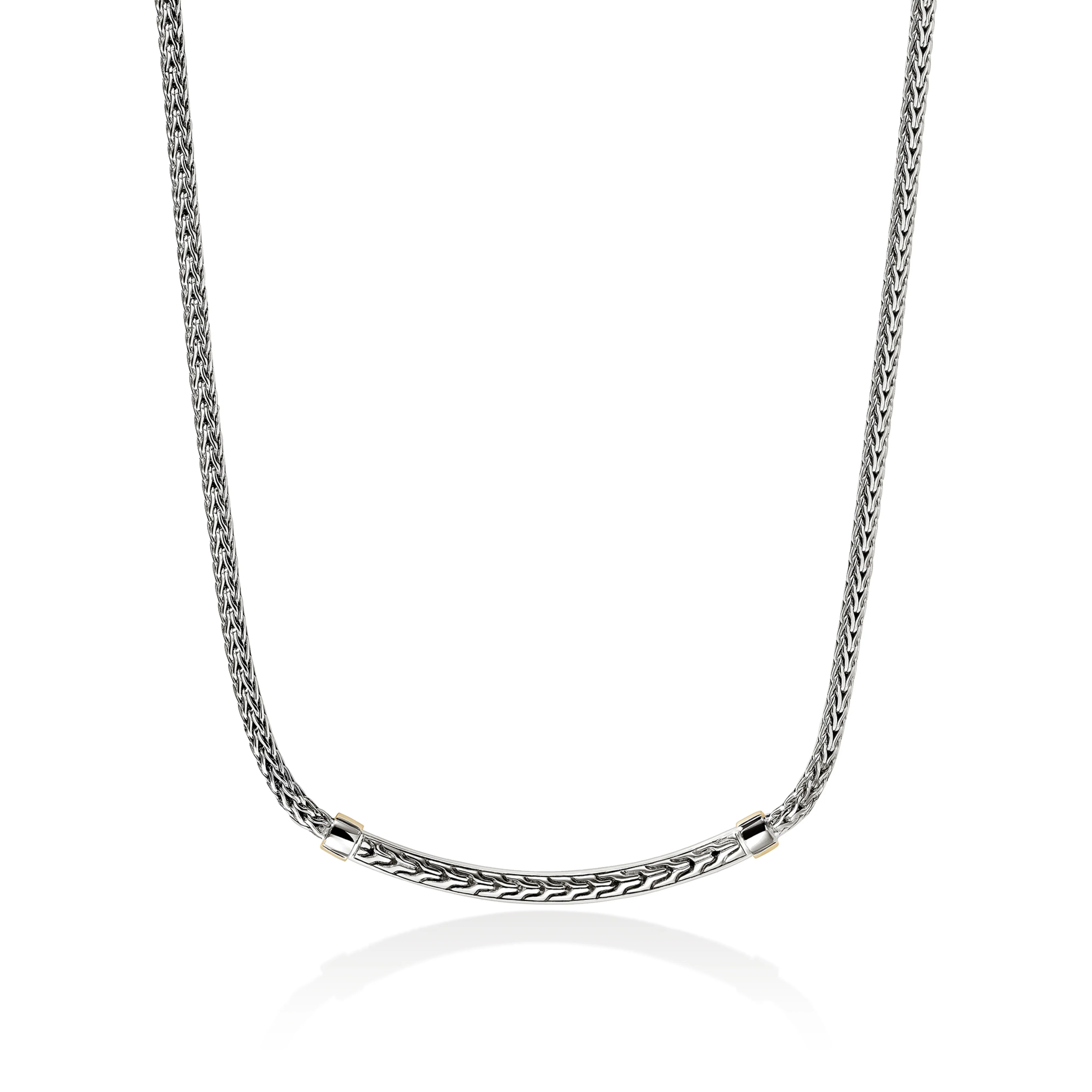John Hardy Essentials Mixed Metals Pavé Diamond Bar Necklace - Image 2