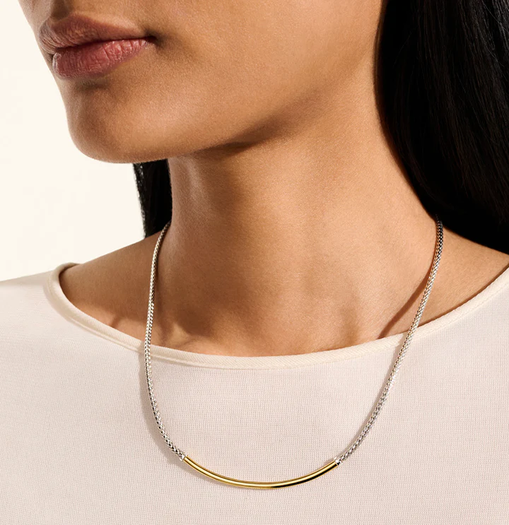 John Hardy Essentials Mixed Metals Smiley Bar Necklace - Image 5