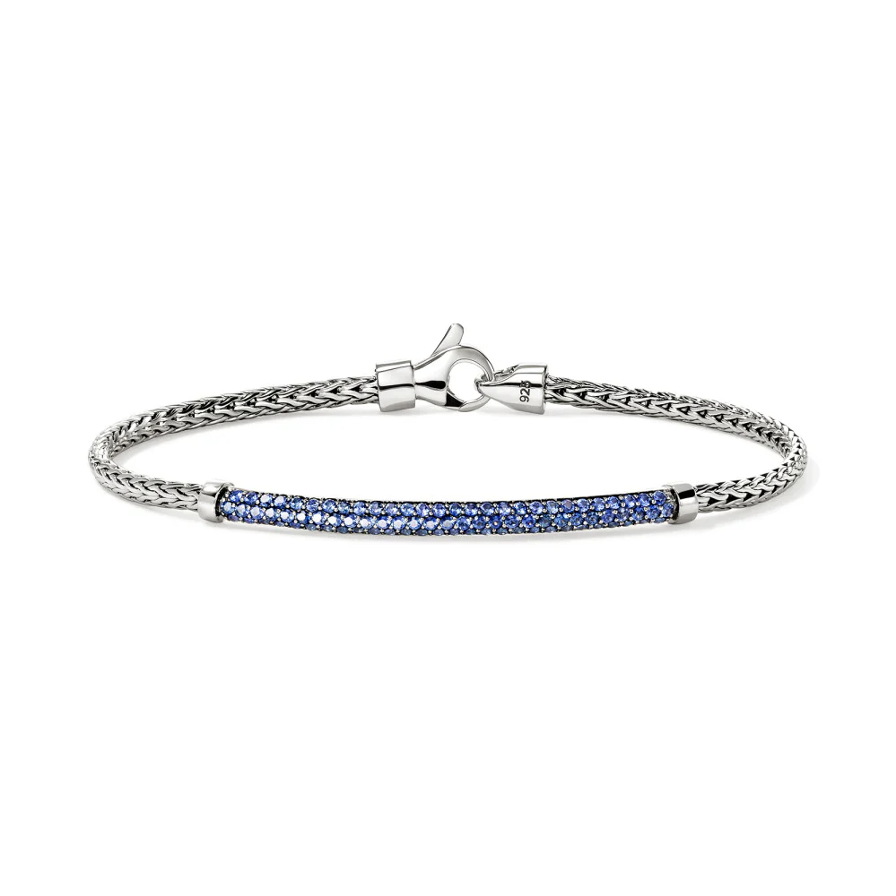 John Hardy Essentials Sterling Silver Bracelet with Blue Sapphire