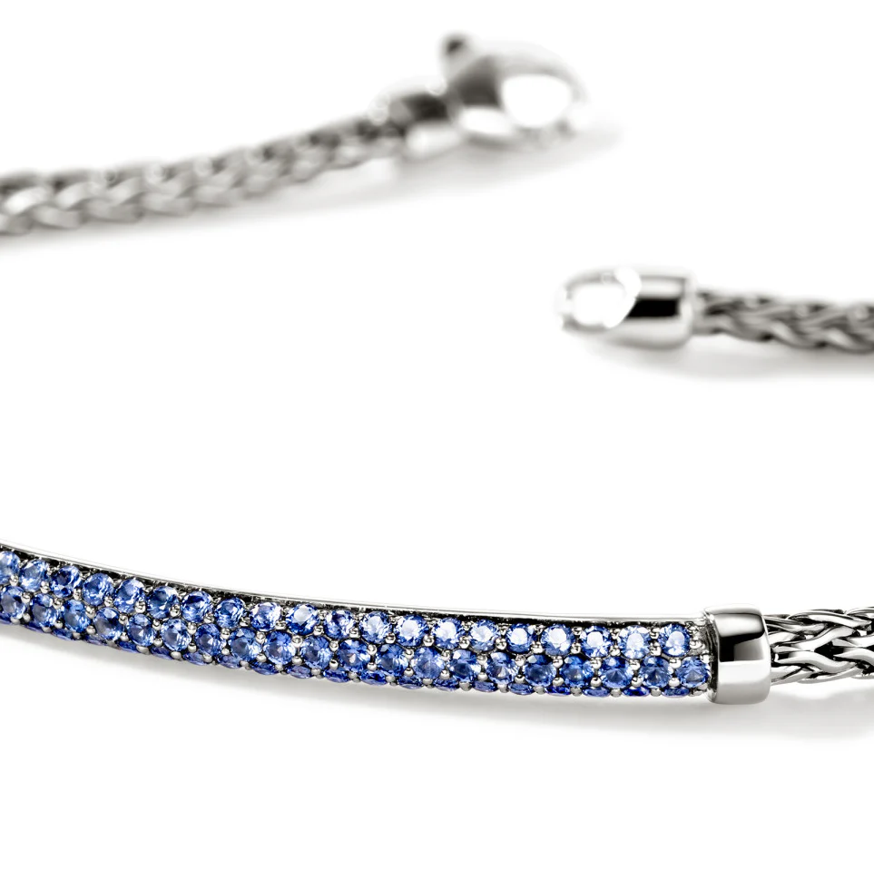 John Hardy Essentials Sterling Silver Bracelet with Blue Sapphire - Image 3