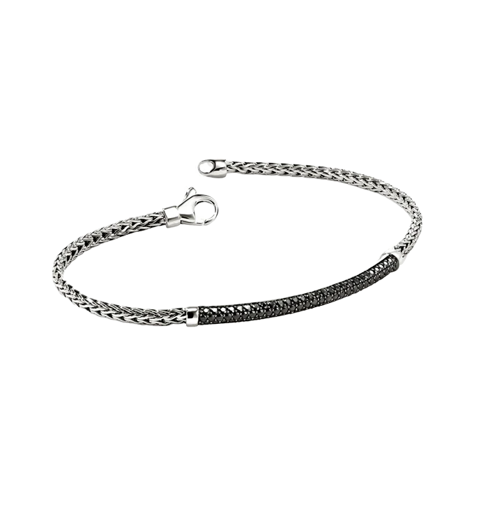 John Hardy Essentials Sterling Silver Bracelet with Treated Black Sapphire - Image 2