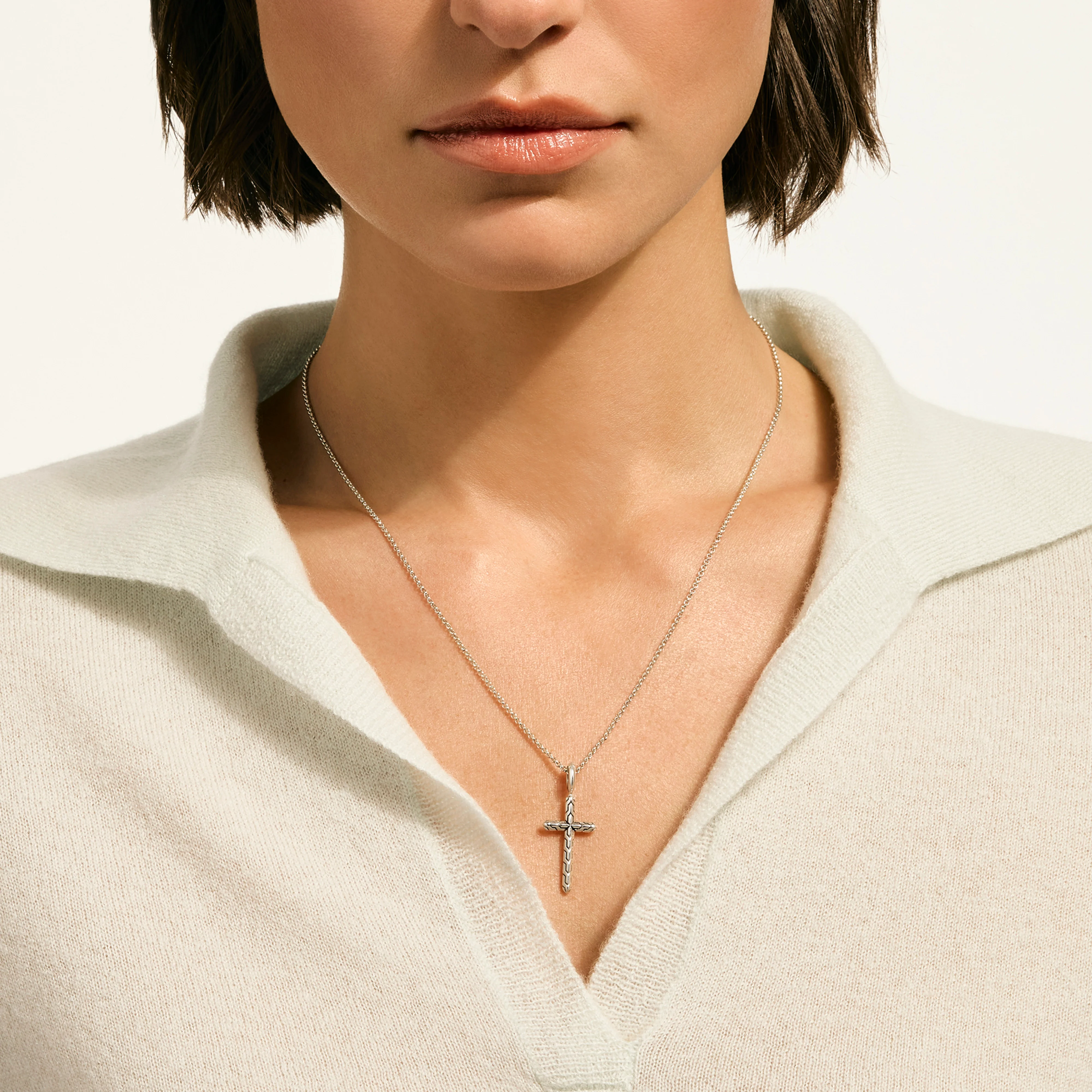 John Hardy Essentials Sterling Silver Cross Necklace - Image 4