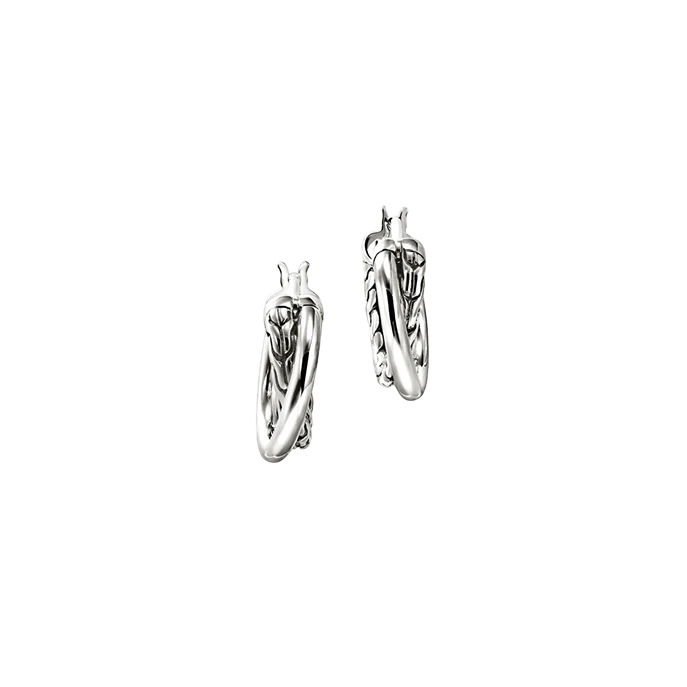 John Hardy Essentials Sterling Silver Crossover Hoop Earrings