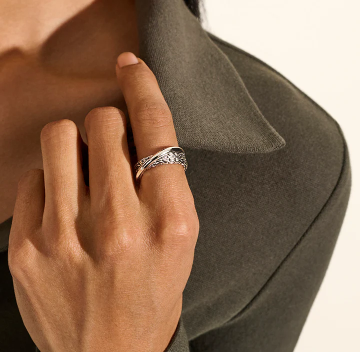 John Hardy Essentials Sterling Silver Crossover Ring, 7.5mm - Image 4