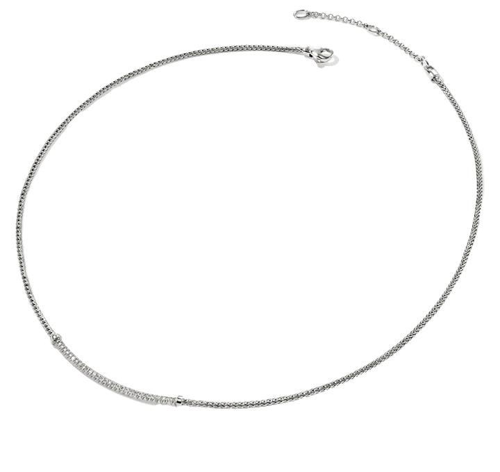 John Hardy Essentials Sterling Silver Diamond Smiley Bar Necklace - Image 3