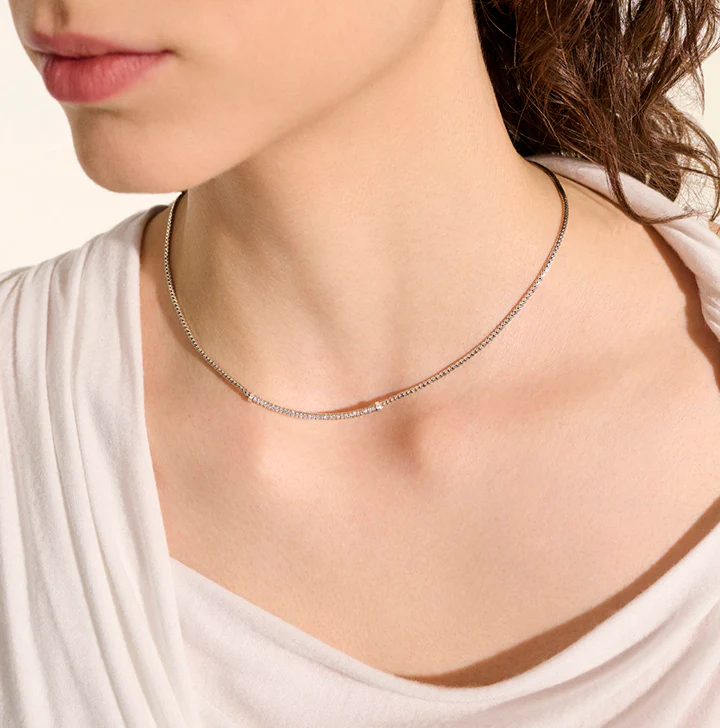 John Hardy Essentials Sterling Silver Diamond Smiley Bar Necklace - Image 6