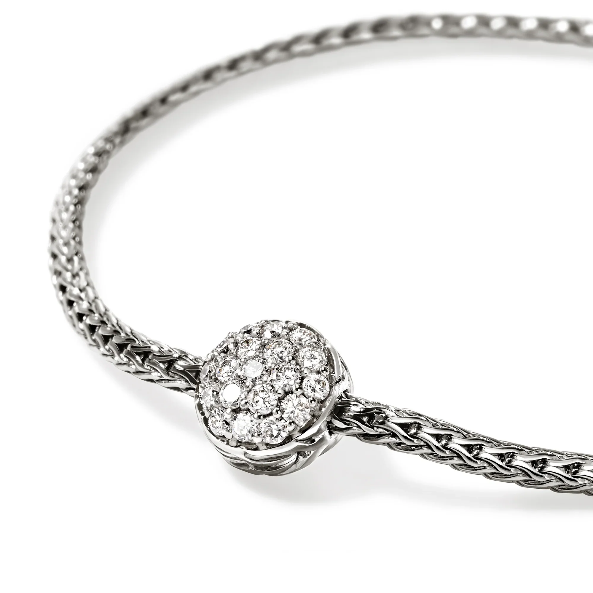 John Hardy Essentials Sterling Silver Pavé Diamond Bracelet - Image 2